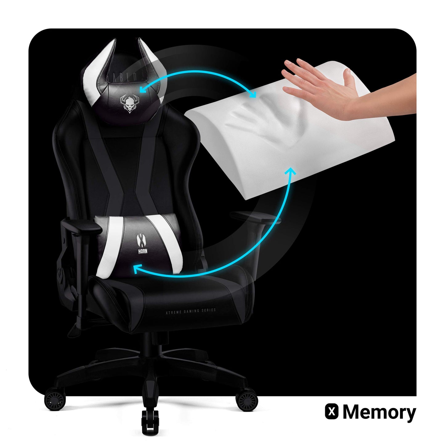 Diablo X-Horn Gaming Office Chair Desk Chair 3D Armrests Ergonomic Design Neck / Lumbar Cushion Imitation Leather Rocker Function