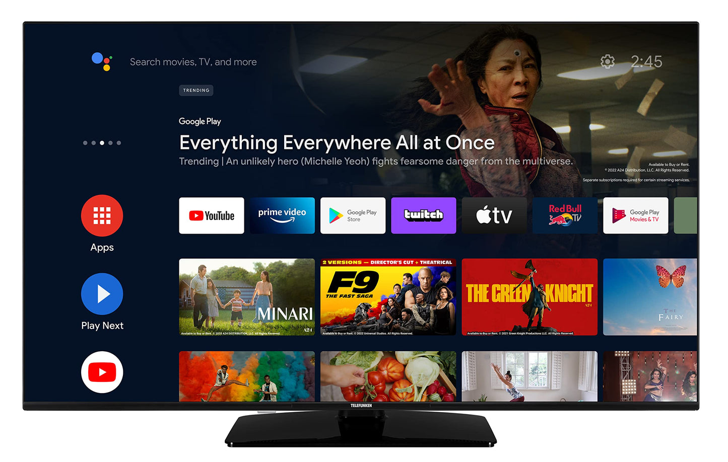 TELEFUNKEN QLED TV 32 Inch TV Full HD Android Smart TV (HDR, Triple Tuner, Bluetooth) QF32AN750S