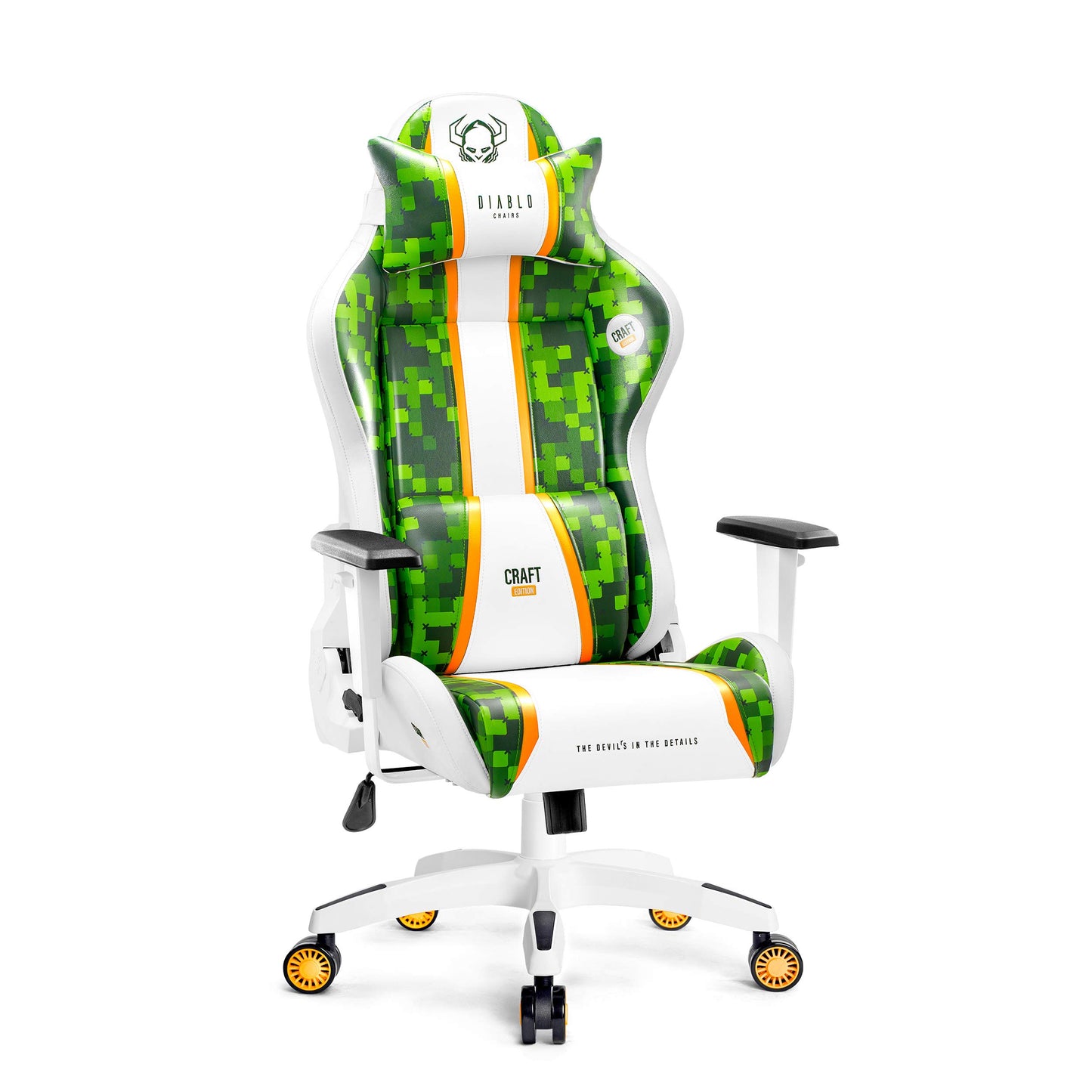 Diablo X-One 2.0 Gaming Stuhl Gamer Chair Bürostuhl Schreibtischstuhl Verstellbare Armlehnen Ergonomisches Design Nacken/-Lendenkissen Wippfunktion Aqua Blue Normal (L)