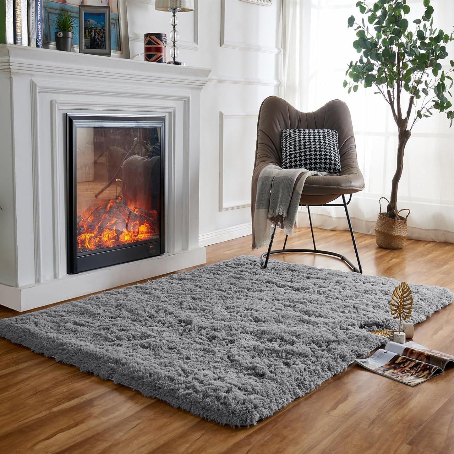 Obundi Pink Rug, Fluffy Living Room, Rugs, Teenager's Room, Girls, Soft Non-Slip Bedroom Carpet, Office, Small Rug (Pink, 60 x 120 cm)