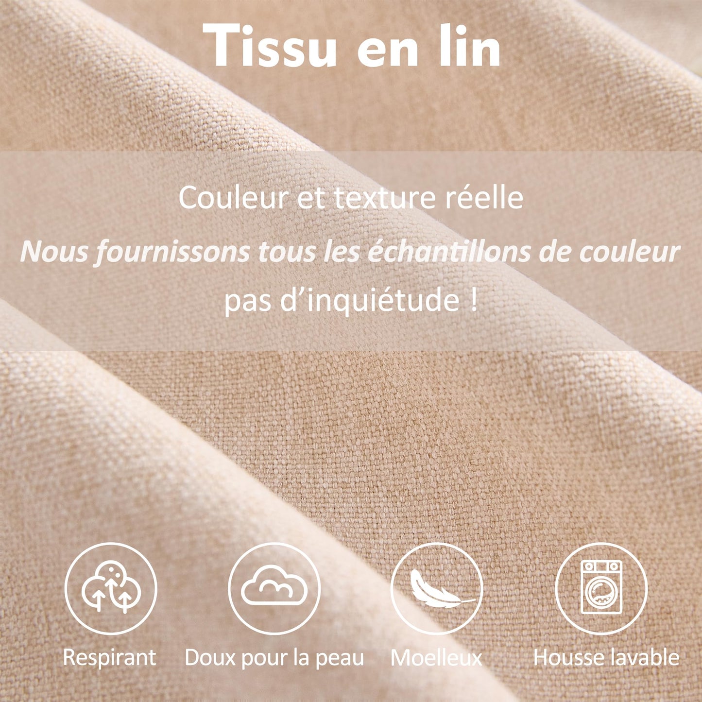 Litbird U-förmiges modulares Sofa 3-Sitzer Ecksofa mit Hocker, tiefes Sitzdesign, Cloud Couch für Wohnzimmer(Hellbraun)