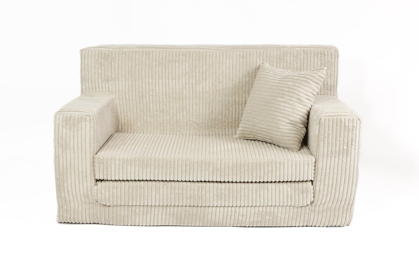 FORTISLINE - Kindersofa ausklappbar 83x47x43cm Oeko-TEX - Spielesofa für Kinder 2in1 - Kindercouch Aufklappen Bettfunktion - Schlafcouch aus Schaumstoff - Kuschel-Cord - Viele Muster (Grau)