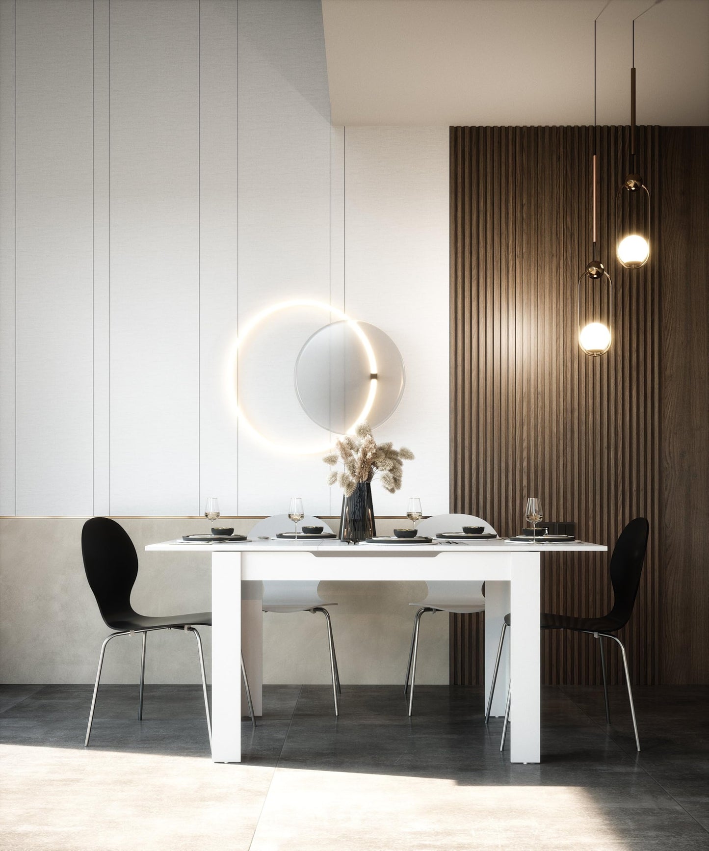 Newfurn Dining Table Wild Oak Dining Room Table Kitchen Table Dining Table II 120 x 76.5 x 70 cm (W x H x D) Extendible up to 160 cm including 40 cm Table Top Anthracite Kitchen Table Dining Table