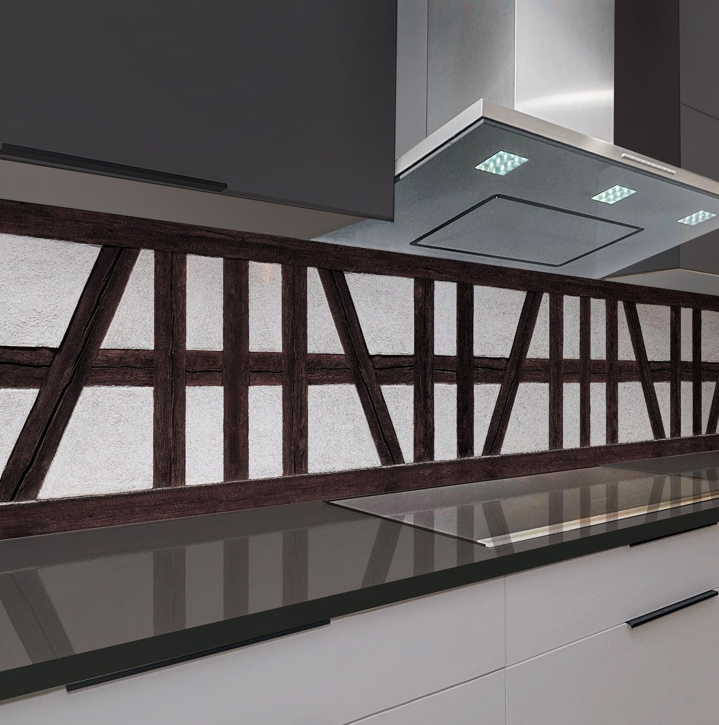 Rodnik Kitchen Splashback, Robust ABS Plastic Monolith Panel in Deluxe Quality, Direct Print, Choice of Motifs (Ice Cubes and Cherries)