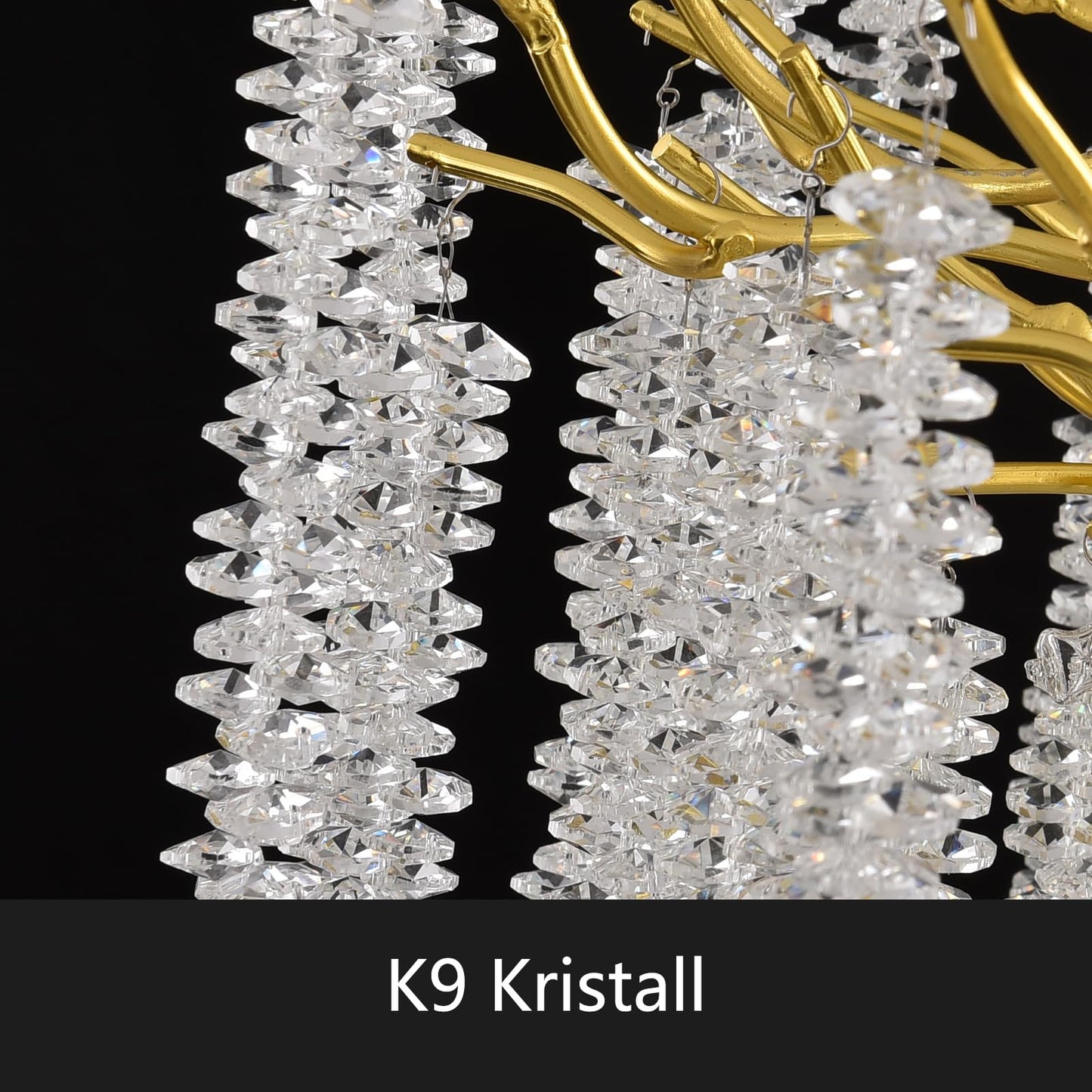 AHXIAOZN Modern Kronleuchter Kristall Leuchte,Luxus Kristall Pendelleuchte,Dimmbar Rund Kristall Hängeleuchte,für Esszimmer, Küche, Wohnzimmer, Schlafzimmer, Flur, Café,Bar(Gold,60cm)