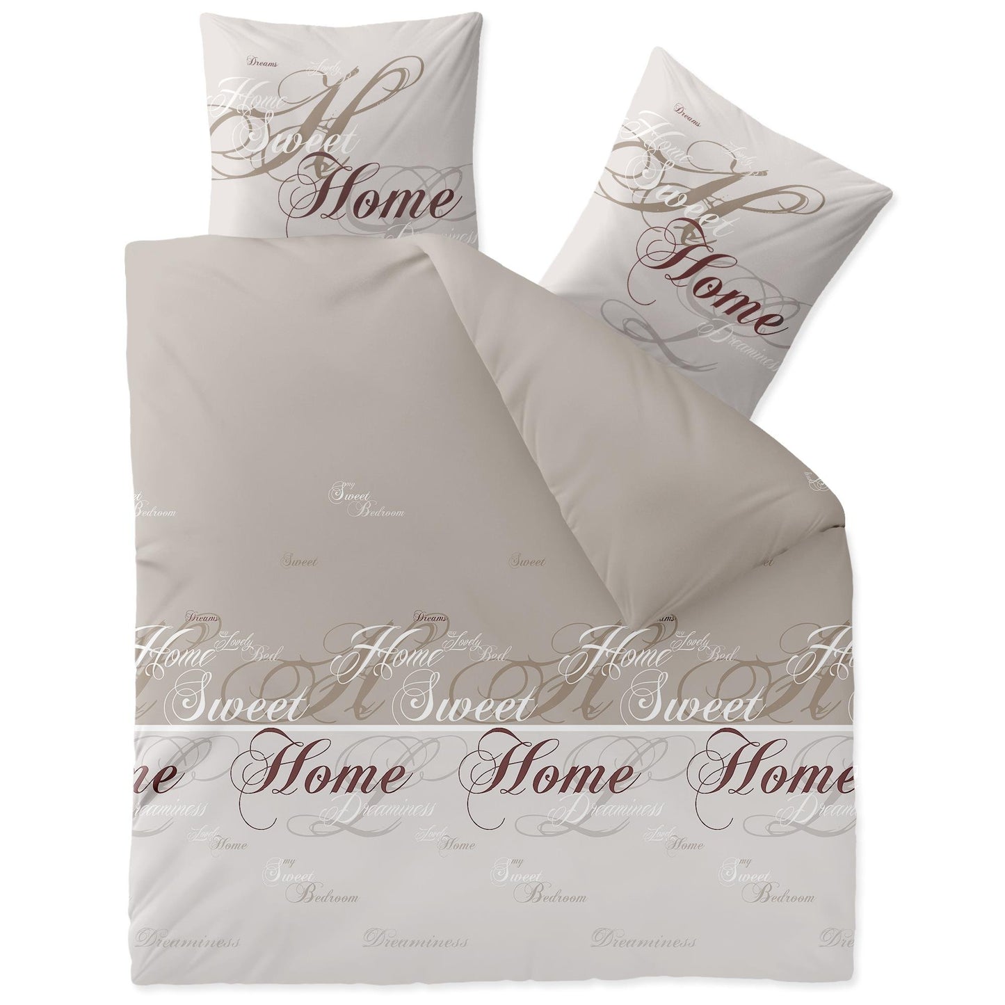 CelinaTex Touchme Flannelette Bed Linen, 135 x 200 cm, 2-Piece Cotton Duvet Cover Set, Bedding Set for Summer and Winter, All Year Round, Easy Care, Filia Dots, Beige/White/Grey/Anthracite