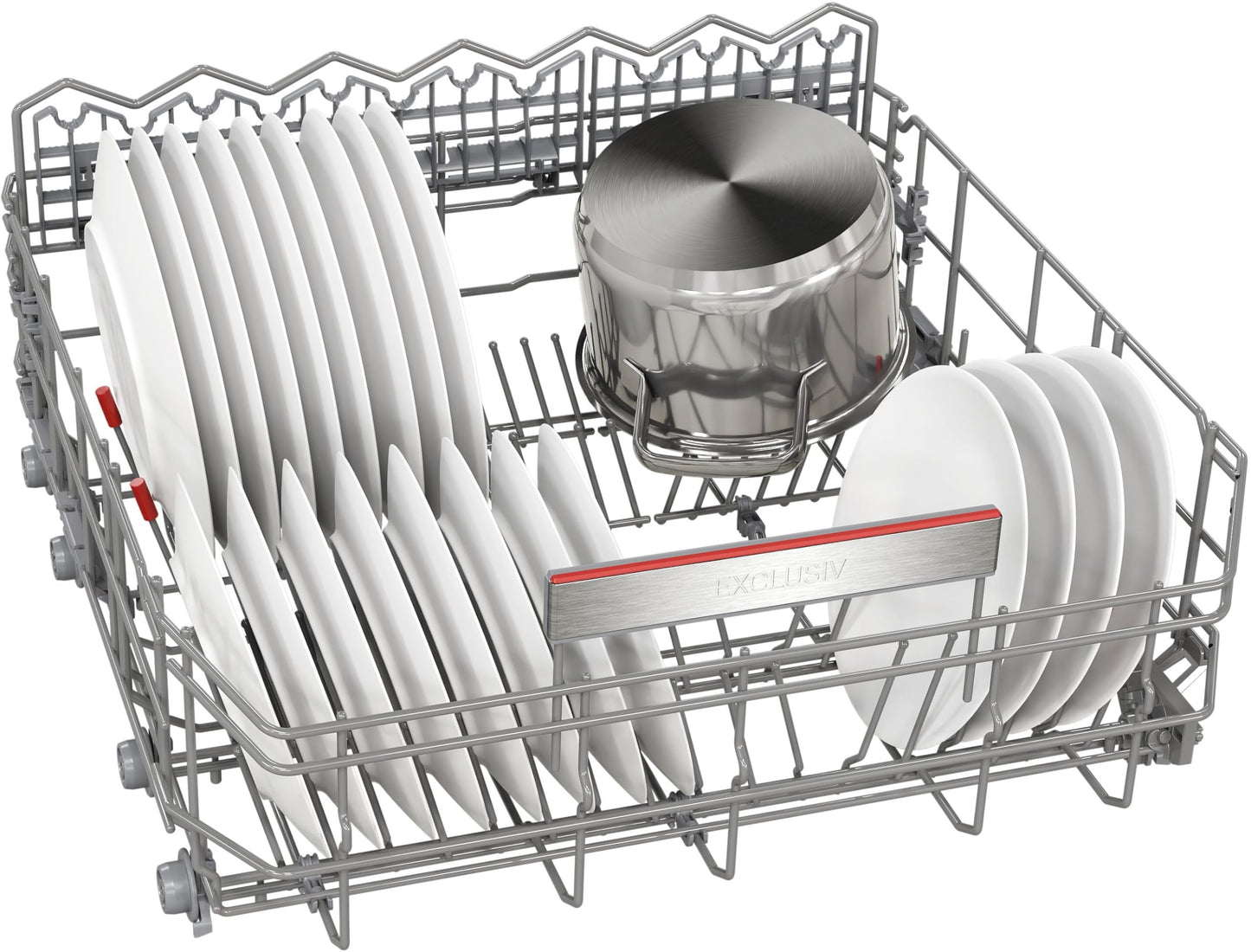 Bosch SMU4ETS08E, Series 4, Smart Undermount Dishwasher, 60 cm, Cutlery Basket, Dishwasher with Program Assistant, Particularly Quiet, Height-Adjustable Upper Basket, Automatic Door Opening, Stainless