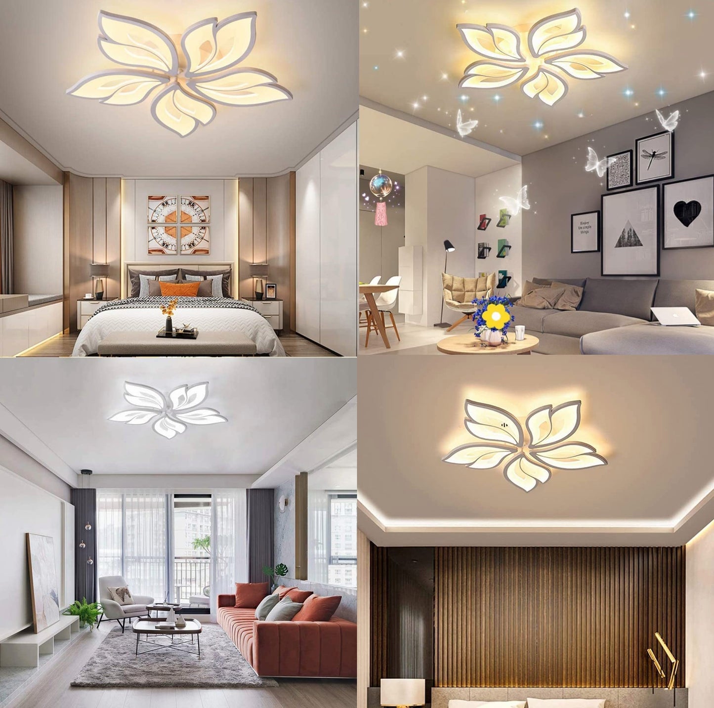 LED Deckenleuchte Dimmbar, 40W-80W Deckenlampe LED Wohnzimmerlampe mit Fernbedienung APP Farbwechsel - Moderne Wohnzimmerlampe Deckenleuchte Energie Sparen Dimming Deckenbeleuchtung Schlafzimmerlampe