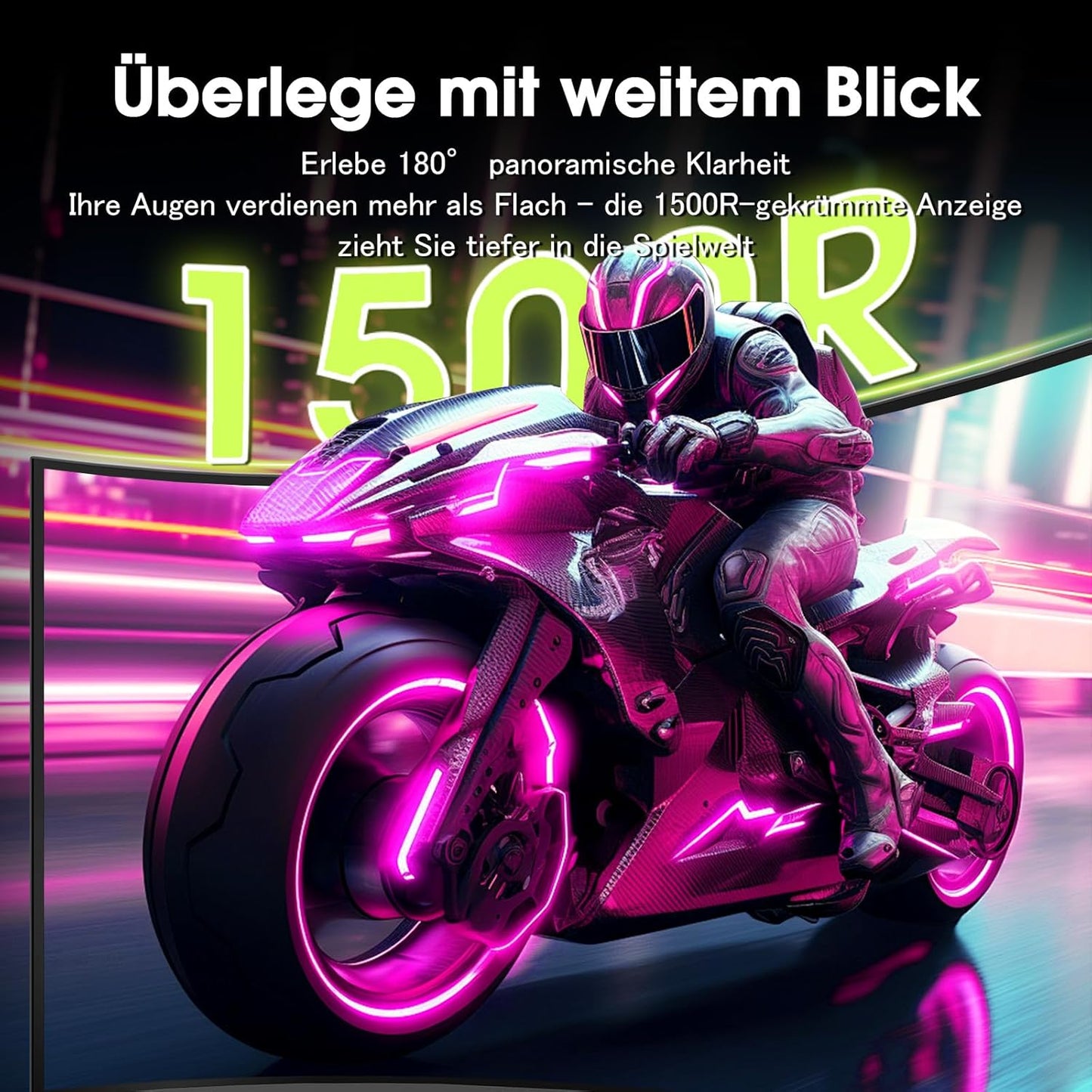 Amzfast 32 Zoll Curved Gaming Monitor (240Hz, 1920x1080, 1ms MPRT, 1500R), Adaptive-Sync, 90% DCI-P3, 120% sRGB, 300cd/m², HDMI 2.0 & DisplayPort 1.4 (AMZG32C3F)