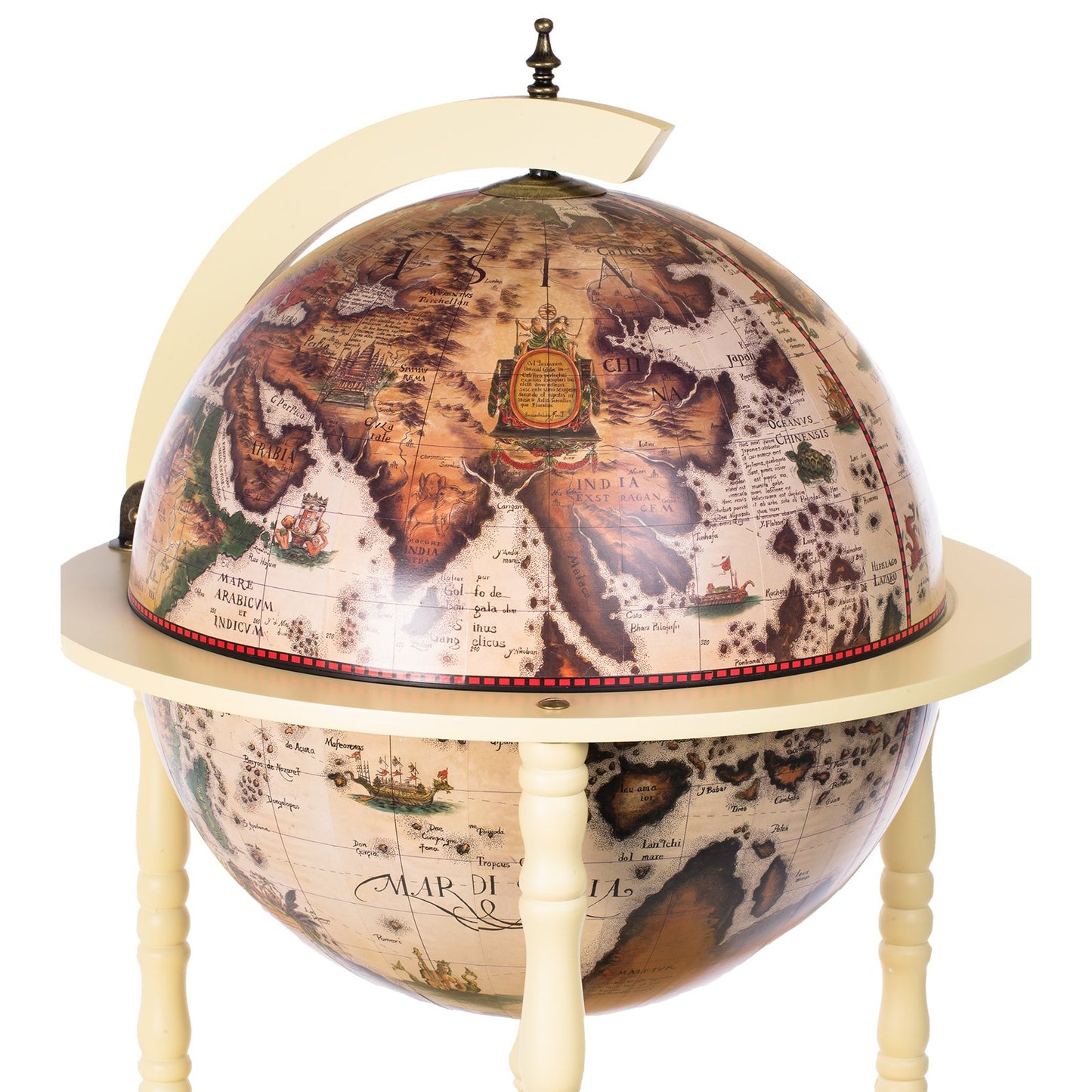 Birendy, giant globe design bar trolley with a lid and wheels