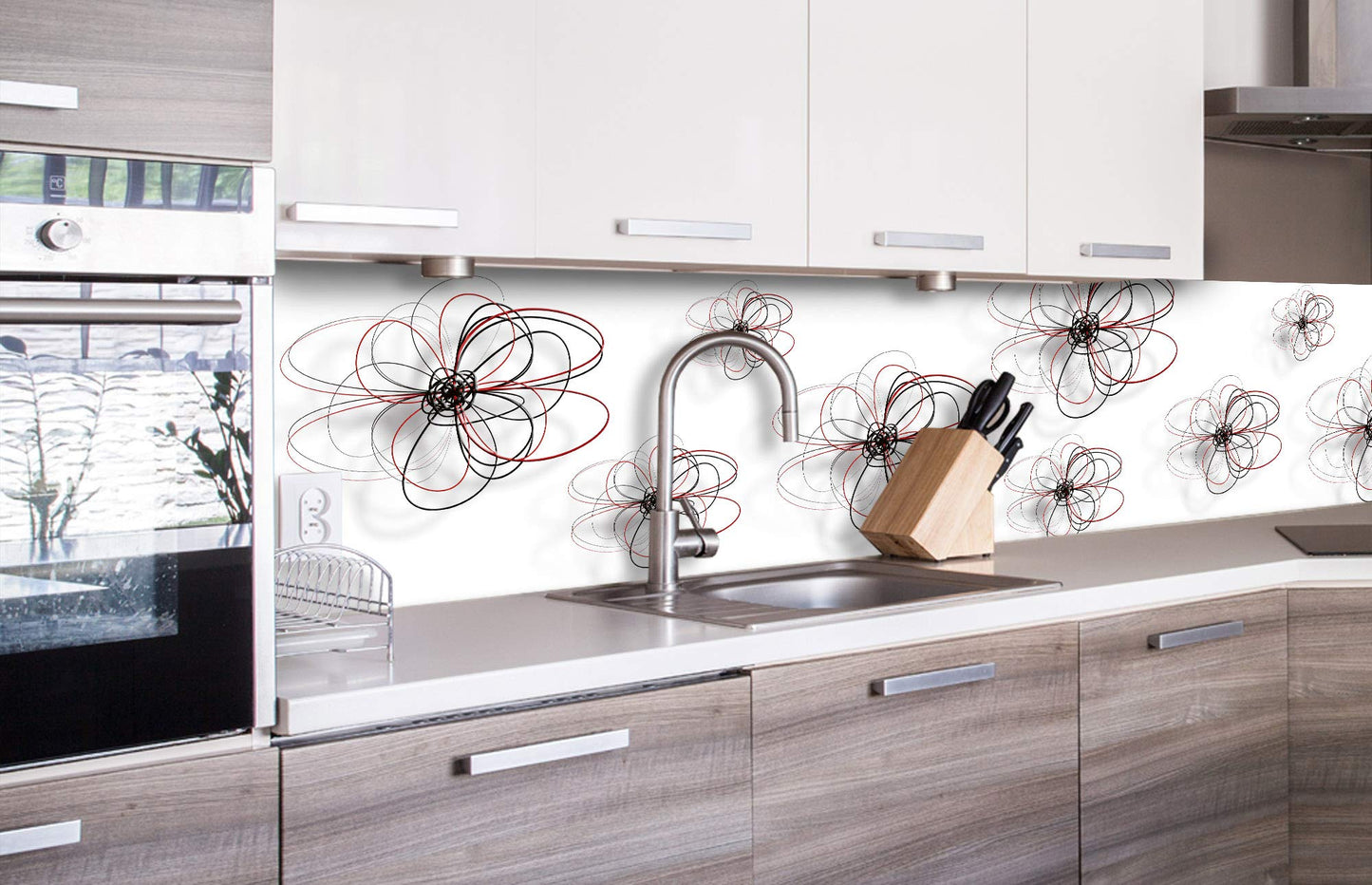 Küchenrückwand Folie selbstklebend HOLZLATTEN | Klebefolie - Dekofolie - Spritzschutz für Küche | Made in EU - 260 cm x 60 cm