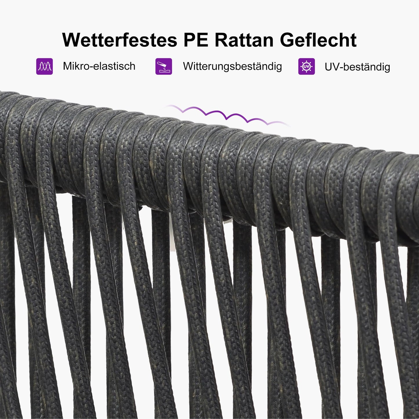 PURPLE LEAF 9-TLG Gartenmöbel Set,Aluminium Terrassenmöbel 8 Gartenstühle mit Tisch Balkonmöbel Essgruppe Gartengarnitur, Grau