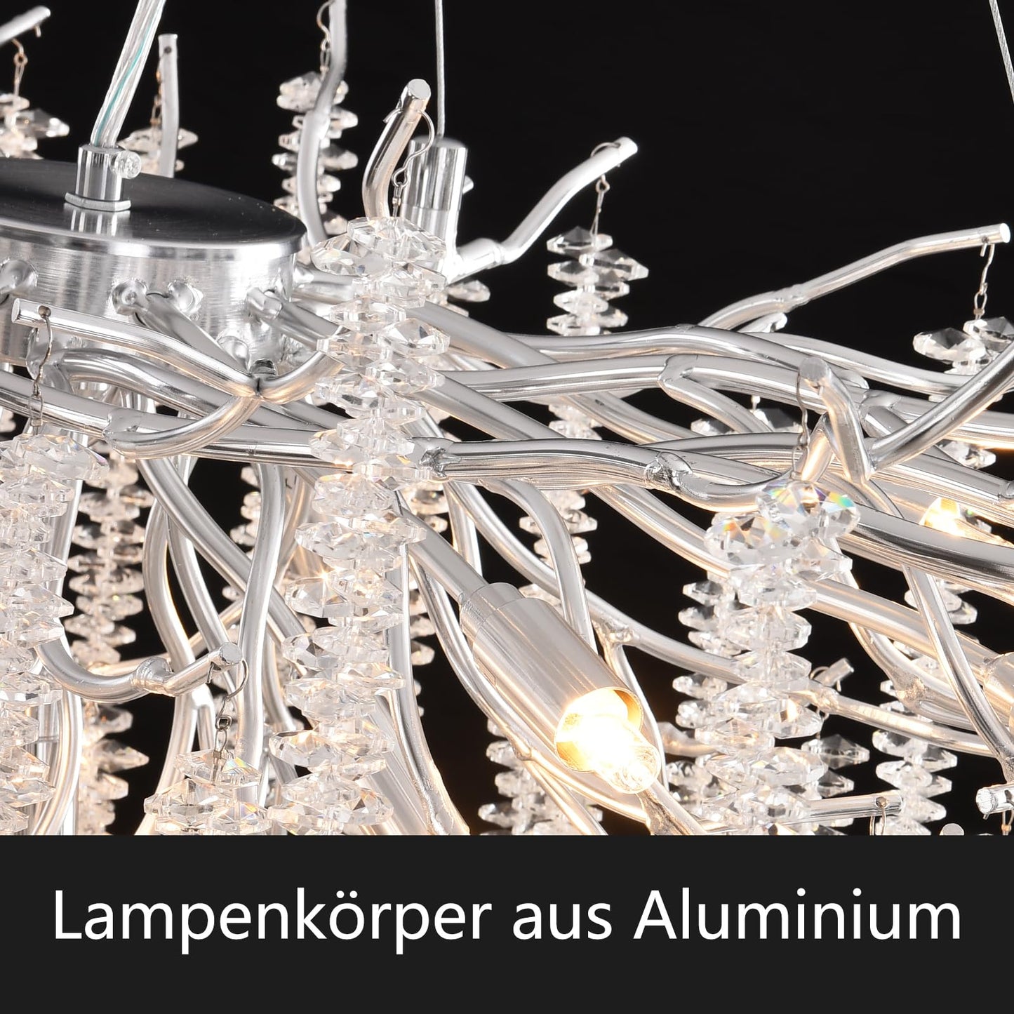 AHXIAOZN Modern Kronleuchter Kristall Leuchte,Luxus Kristall Pendelleuchte,Dimmbar Rund Kristall Hängeleuchte,für Esszimmer, Küche, Wohnzimmer, Schlafzimmer, Flur, Café,Bar(Gold,60cm)