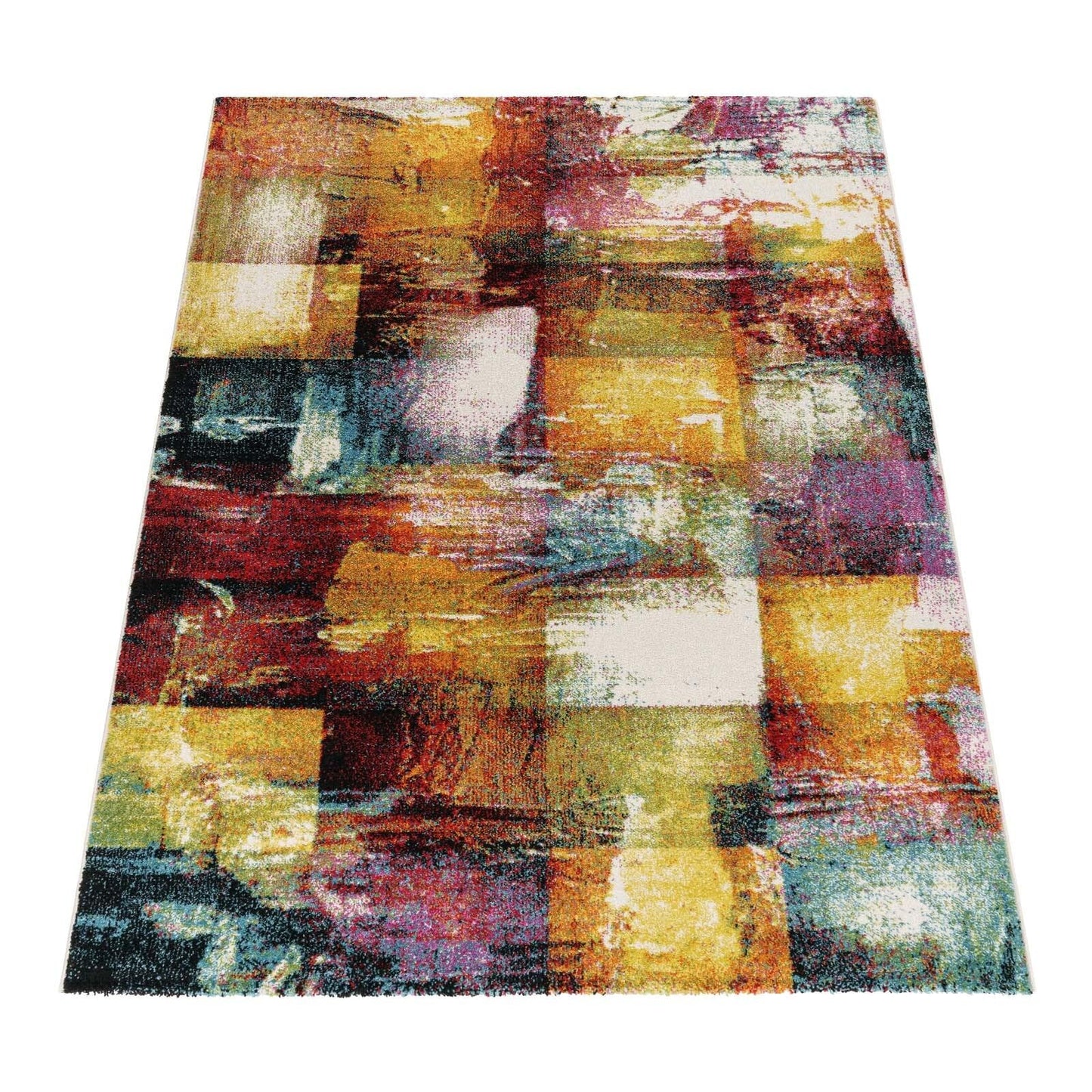 Taracarpet Moderner Designer Kurzflor Teppich bunt Multi fürs Wohnzimmer Schlafzimmer und Kinderzimmer Vision Graffiti 120x170 cm