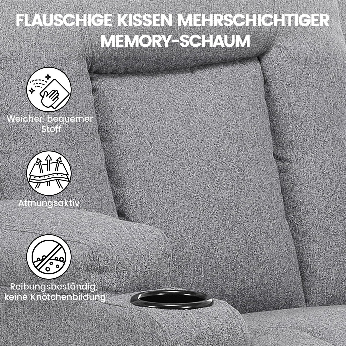 COMHOMA Relaxsessel-Set, Sofa, Sofa-Set aus Kunstleder, Fernsehsessel Ruhesessel Liegesessel mit Liege-Funktion Polstersessel Schlafsessel für Wohnzimmer Schlafzimmer Heimkino,Schwarz, 3+2+1