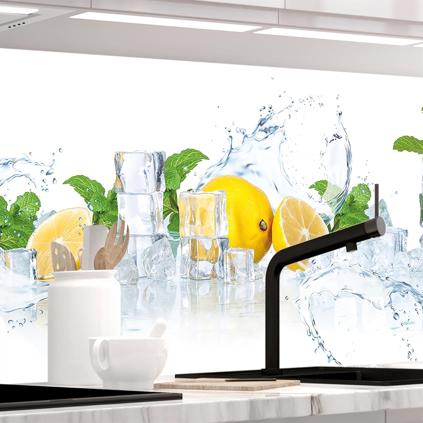 StickerProfis Küchenrückwand selbstklebend Glasoptik - GEWÜRZSCHALEN - 1.8mm, Versteift, alle Untergründe, Hart PET Material, Premium 60 x 80cm