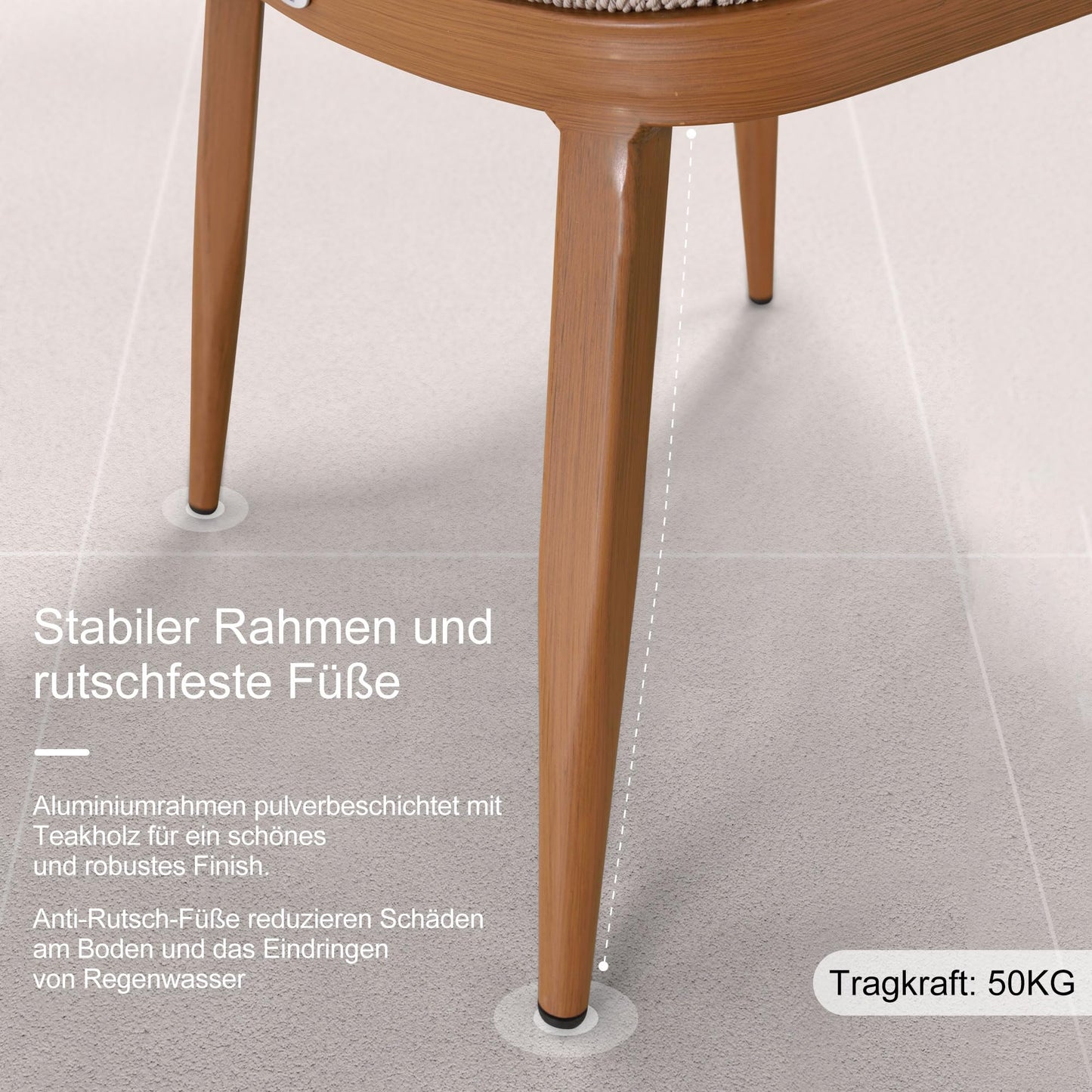 PURPLE LEAF 9-TLG Gartenmöbel Set,Aluminium Terrassenmöbel 8 Gartenstühle mit Tisch Balkonmöbel Essgruppe Gartengarnitur, Grau