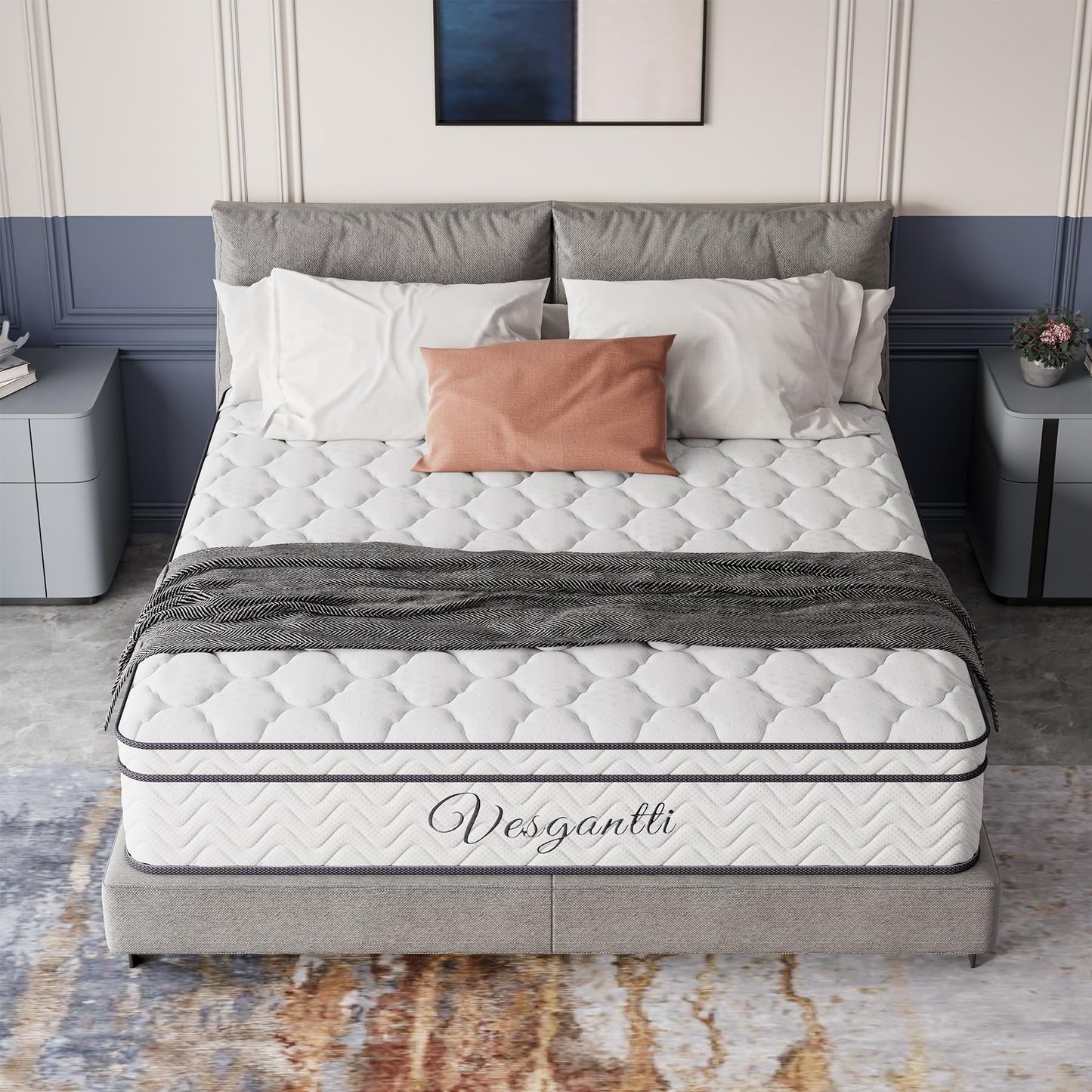 Vesgantti Matratze 180x200 höhe 22cm H3 7-Zonen Taschenfederkernmatratze Mittelfeste Orthopädischem Kaltschaummatratze Öko-Tex Zertifiziert Matratzen Klassik BoxTop