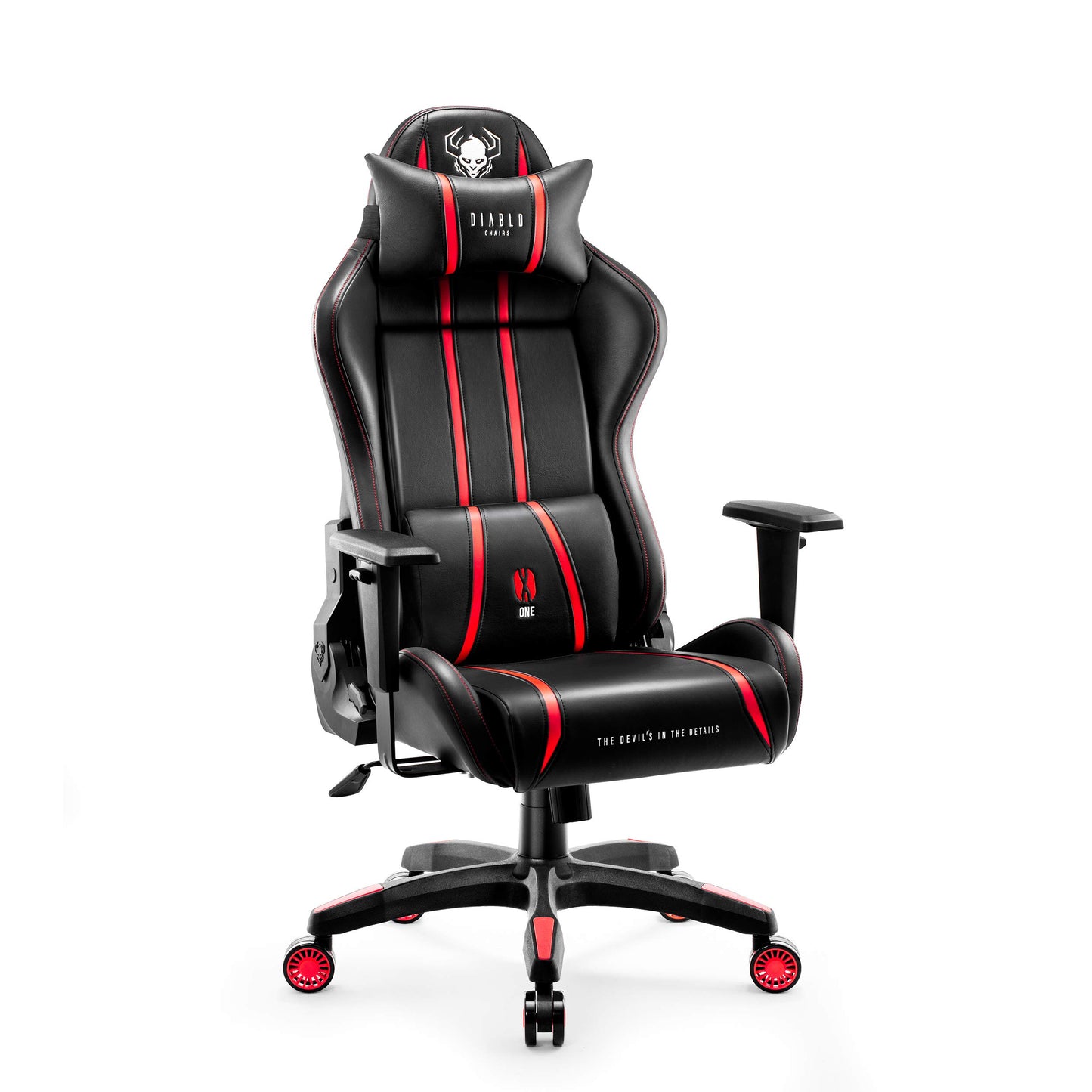 Diablo X-One 2.0 Gaming Stuhl Gamer Chair Bürostuhl Schreibtischstuhl Verstellbare Armlehnen Ergonomisches Design Nacken/-Lendenkissen Wippfunktion Aqua Blue Normal (L)