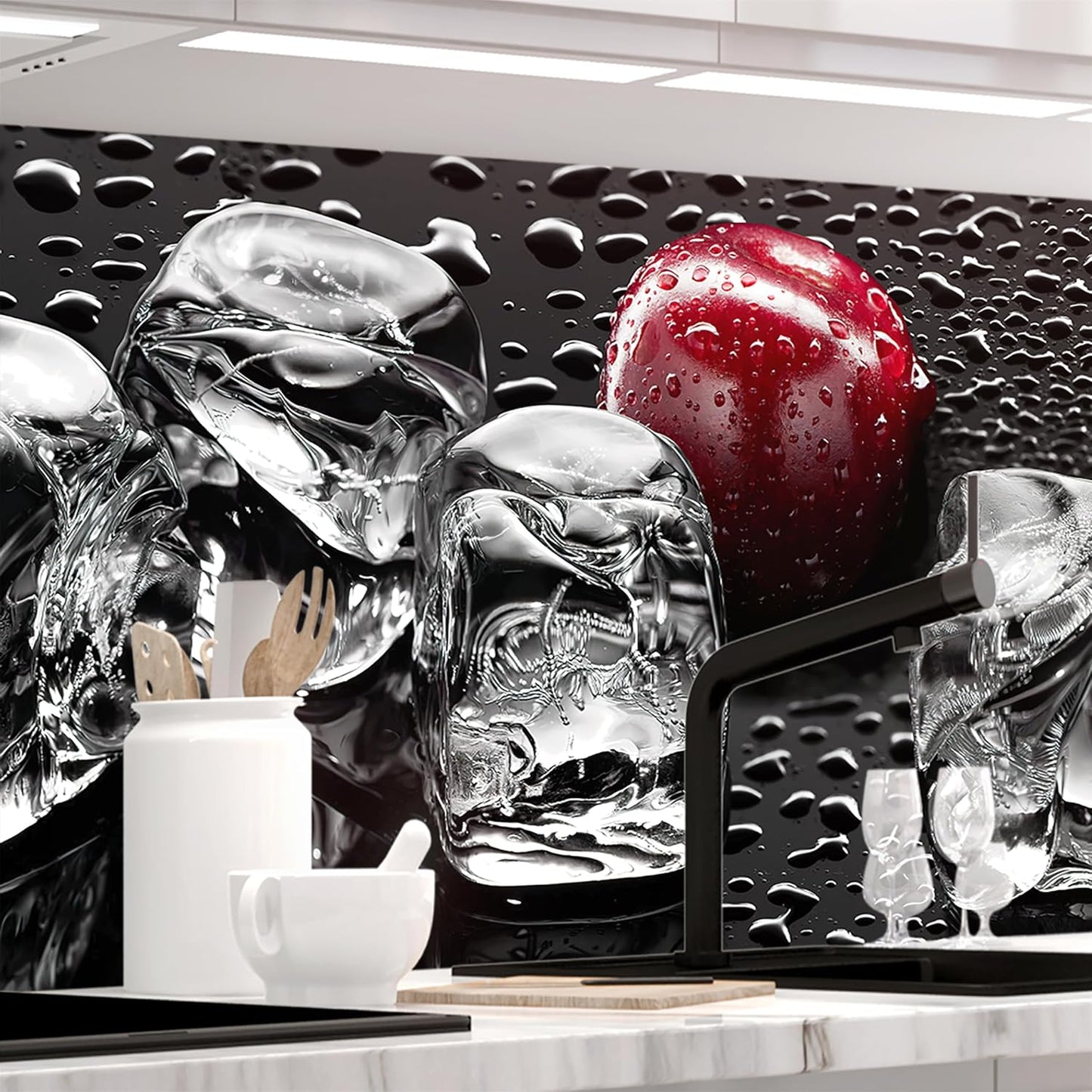 StickerProfis Küchenrückwand selbstklebend Matt-Optik - STEINWAND Ashlar - 1.8mm, Versteift, alle Untergründe, Hart PET Material, Premium 60 x 80cm
