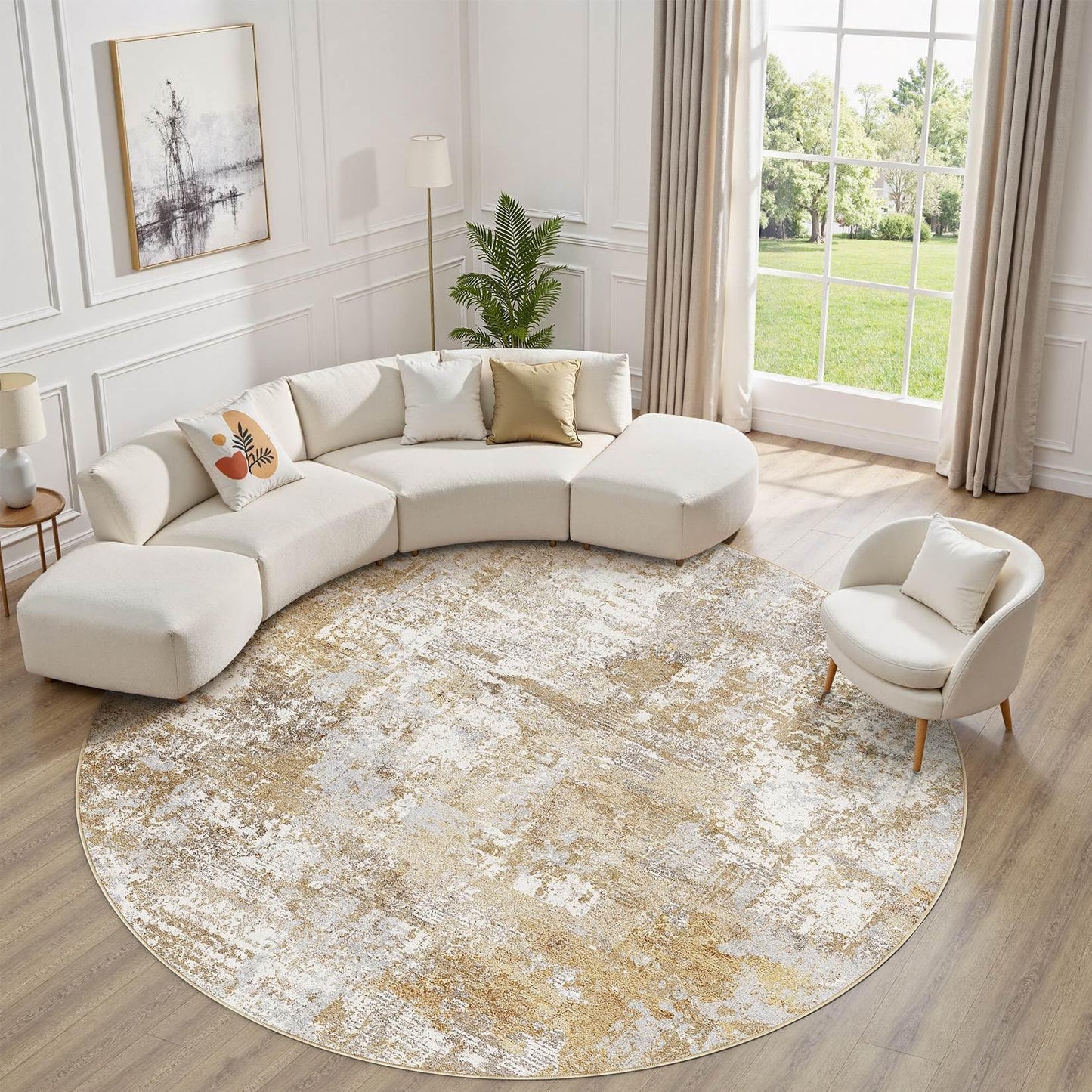Tortania Washable 5x7 Area Rug for Living Room: Modern Abstract Neutral Large Soft Thin Rugs - Non Slip Indoor Carpet for Bedroom Dining Room Office Nursery Home Floor Decoration - Grey