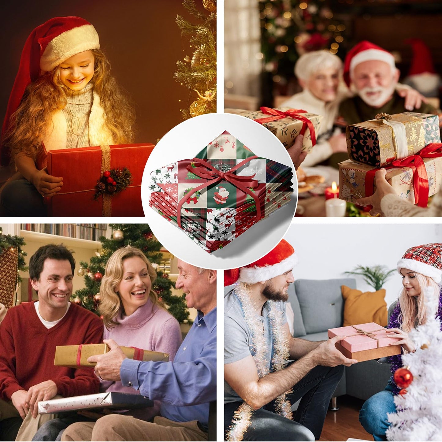 UGZDEA Christmas Bed Linen Set 200 x 200 cm, 3D Christmas Bedding Set with 2 Pillowcases, Santa, Christmas Tree, Deer, Christmas Gift for Teenagers (I, 200 x 200 cm)