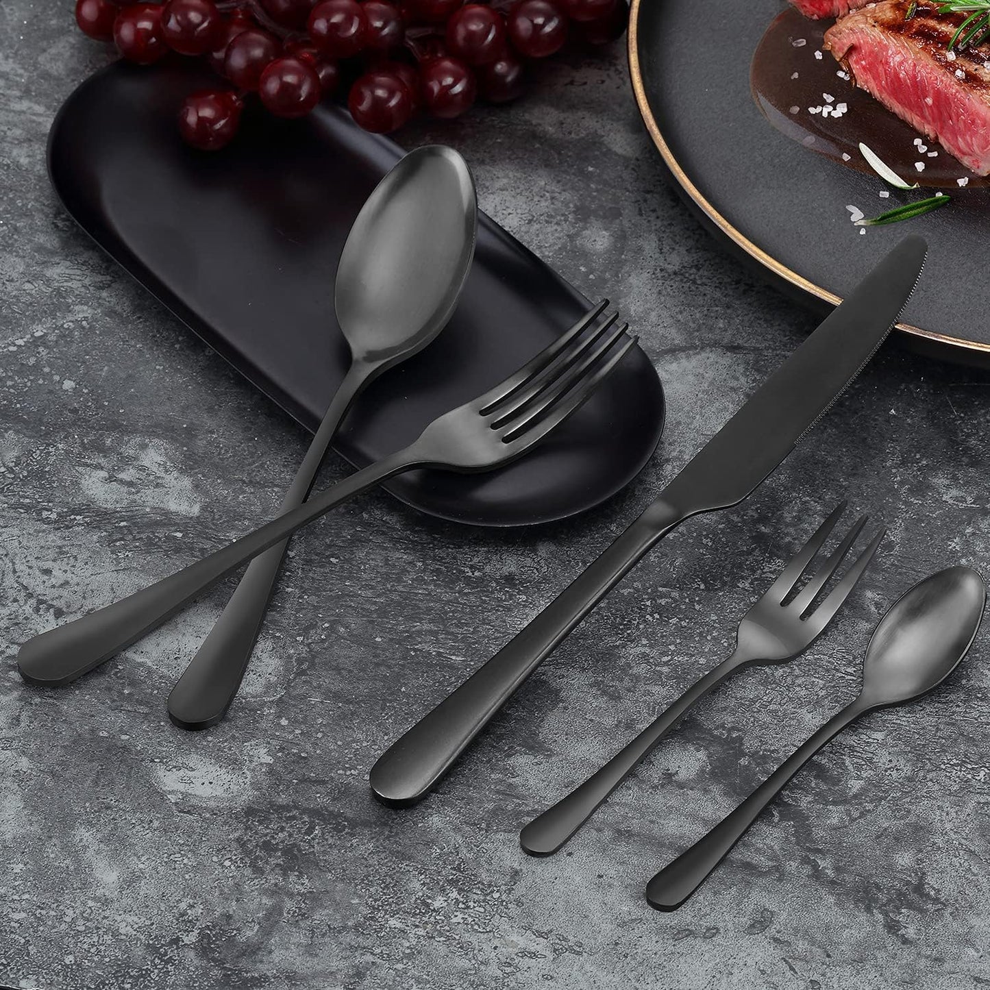 BEWOS Besteckset für 6 Personen, 30-teiliges Besteckset aus Edelstahl, Besteckset aus Silber, inklusive Messer, Gabeln und Löffel, hochglanzpoliert und spülmaschinenfest