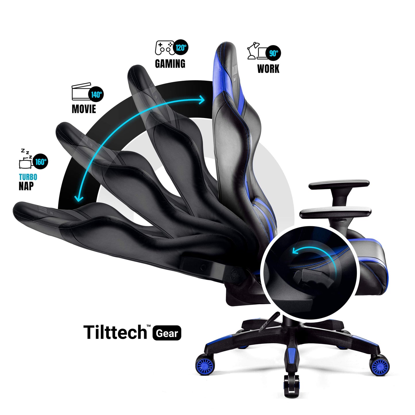 Diablo X-Horn Gaming Office Chair Desk Chair 3D Armrests Ergonomic Design Neck / Lumbar Cushion Imitation Leather Rocker Function