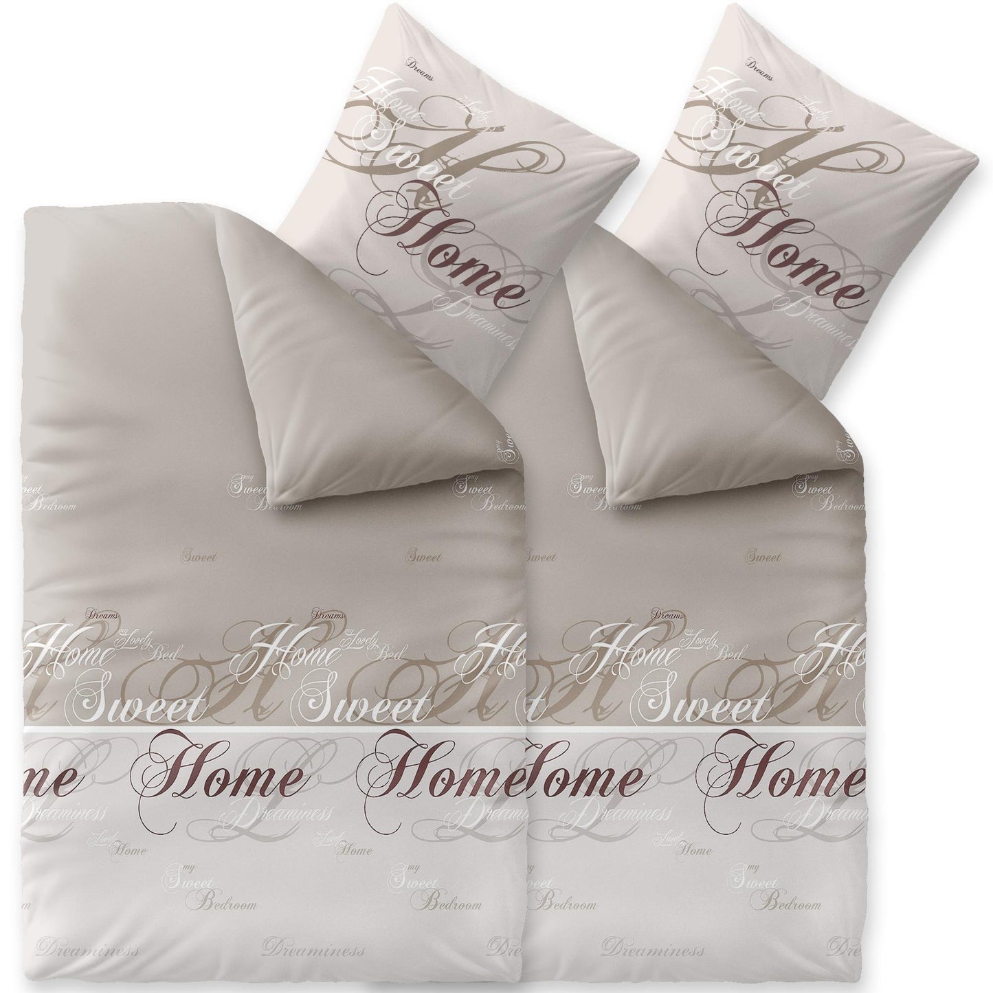 CelinaTex Touchme Flannelette Bed Linen, 135 x 200 cm, 2-Piece Cotton Duvet Cover Set, Bedding Set for Summer and Winter, All Year Round, Easy Care, Filia Dots, Beige/White/Grey/Anthracite