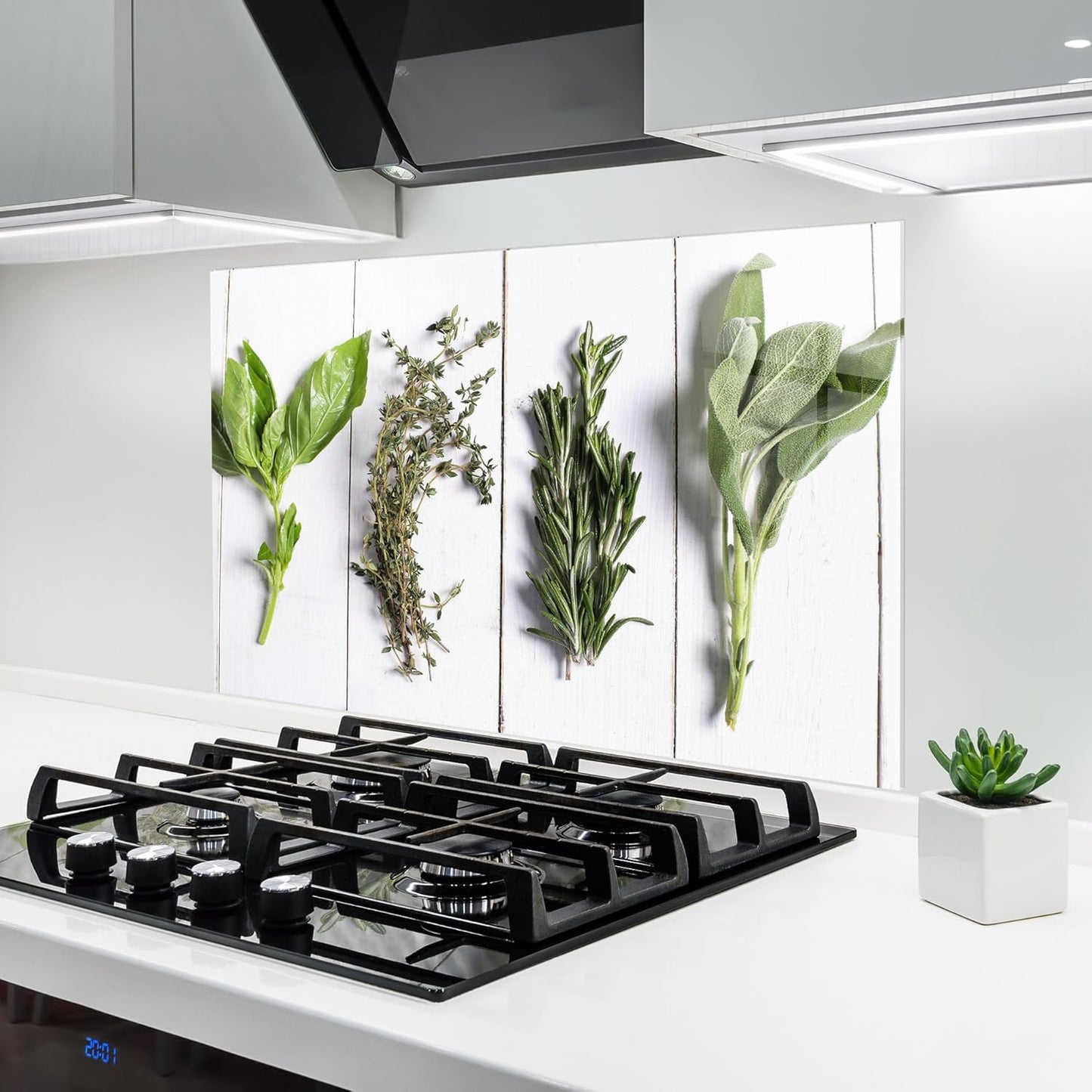 ARTHUB® Küchenrückwand aus Glas 50x70 cm, 5mm ESG | Spritzschutz, Glasplatte, Herdspritzschutz, Wandschutz für Herd, Hartglas, Lebensmittel, Gewürze, Heart Spice Powders