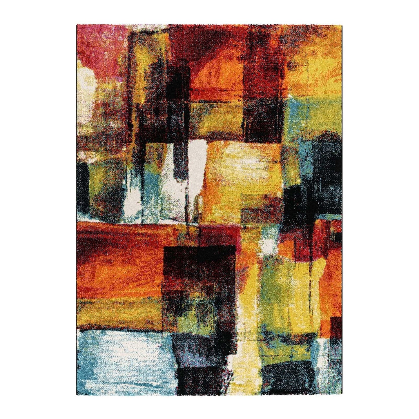 Taracarpet Moderner Designer Kurzflor Teppich bunt Multi fürs Wohnzimmer Schlafzimmer und Kinderzimmer Vision Graffiti 120x170 cm