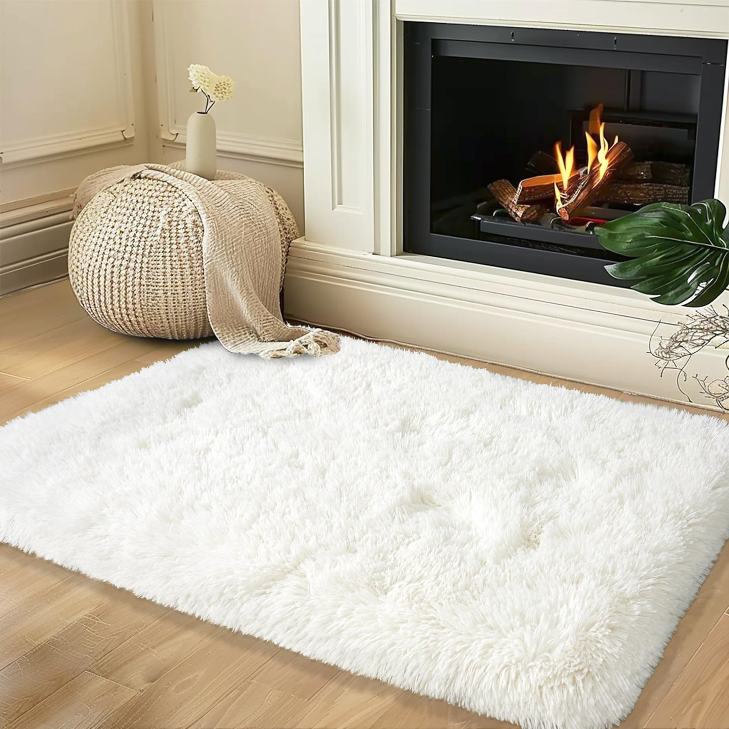 BSGIFT High Pile Rug, Grey, 160 x 230 cm, Shaggy Long Pile Fluffy Rug, Living Room, Modern Living Room Rug, Bed Rug, High-Pile Carpet, Non-Slip for Bedroom, Children's Room