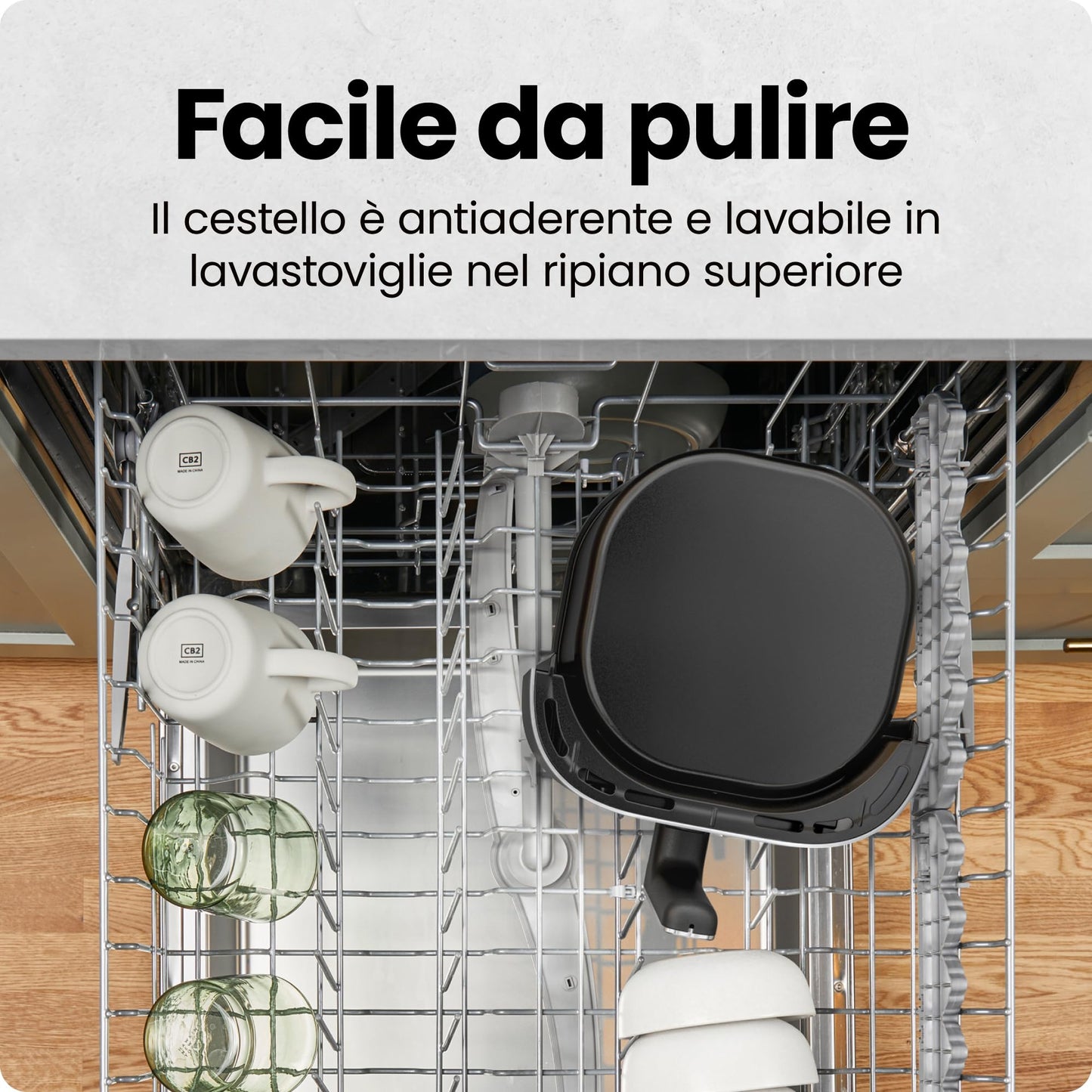 Chefman Hot Air Fryer - 3.75 L Compact Hot Air Fryer for Quick Meals, with Hi-Fry Technology, Viewing Window, Touch Controls, Non-Stick and Dishwasher Safe - Black