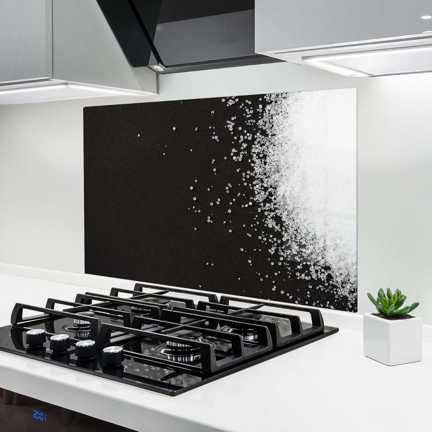 ARTHUB® Küchenrückwand aus Glas 50x70 cm, 5mm ESG | Spritzschutz, Glasplatte, Herdspritzschutz, Wandschutz für Herd, Hartglas, Lebensmittel, Gewürze, Heart Spice Powders