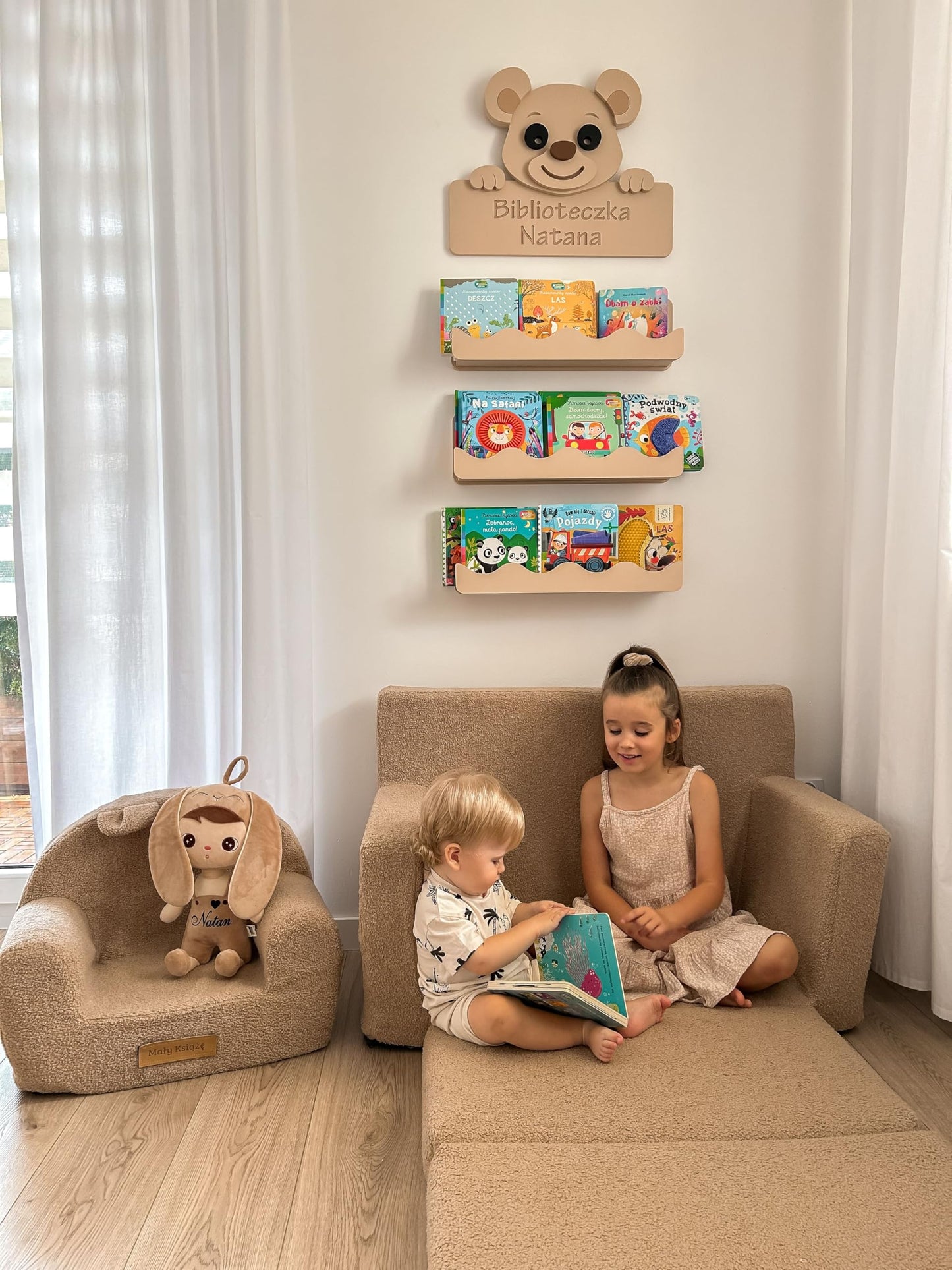 Flumi Personalised Children's/Teenager's Couch/Armchair/Sofa Bed, with Engraving of Child's Name, Play Sofa, Sleeping Chair, Bed Function, Children's Furniture, 92 x 40 x 60 cm, Microfibre (Grey)