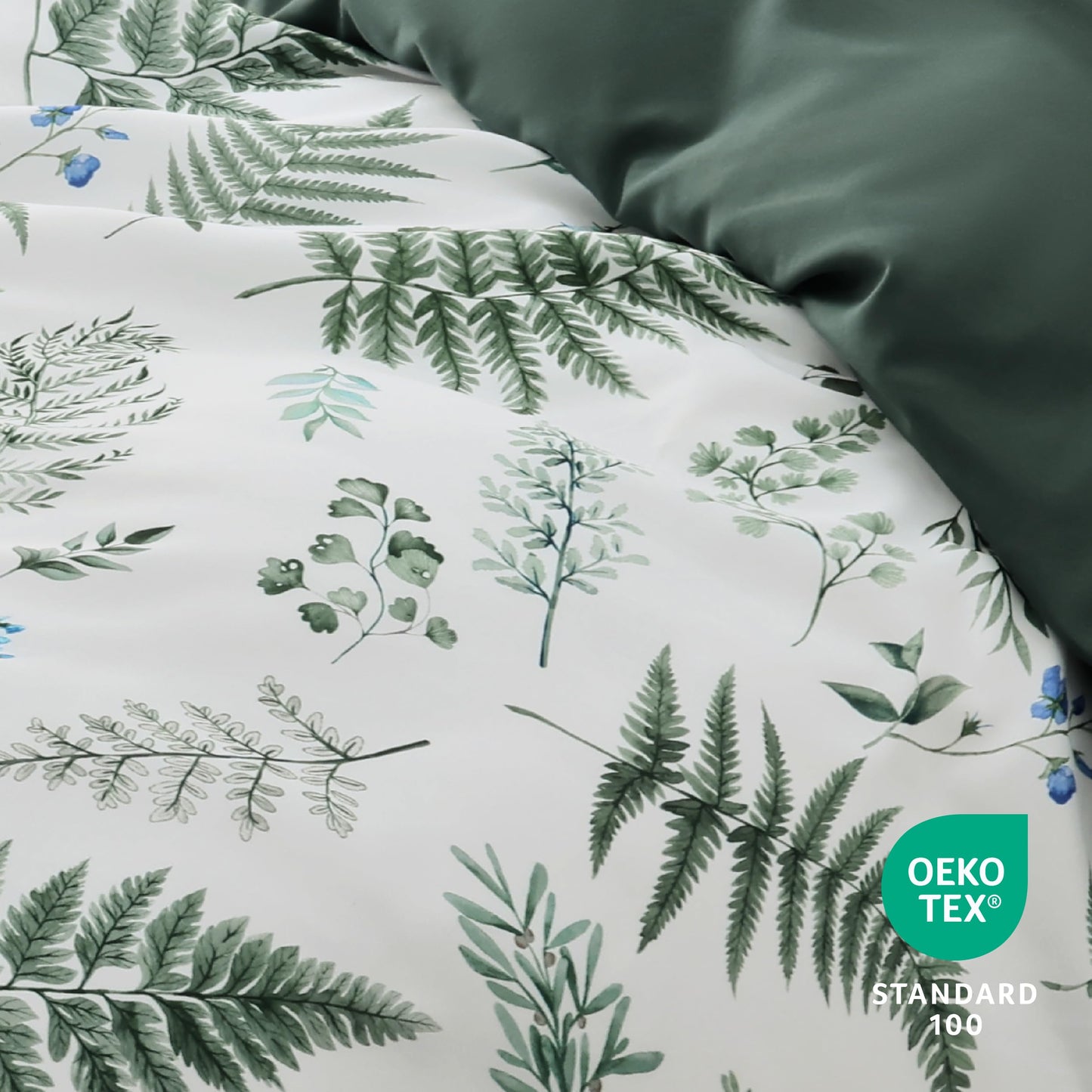 BEDSURE Bettwäsche 135x200 4teilig Bettbezug - Bettwäsche-Sets 135 x 200 cm 2er Set mit 2 Kissenbezüge 80x80cm, ÖKO-TEX Wendebettwäsche Bedding Zweige Grau Muster mit Reißverschluss