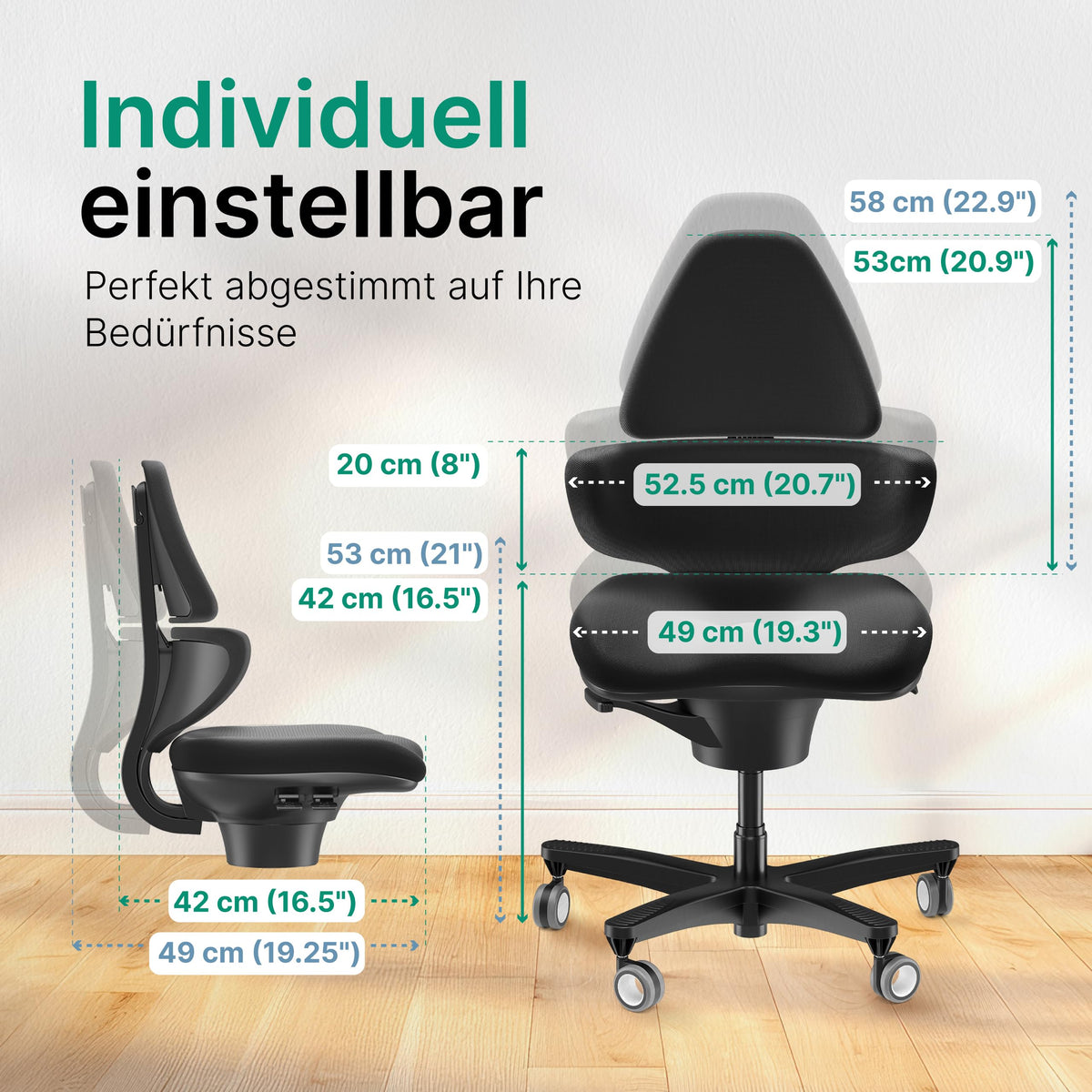 CoreChair Elite (Shaped Knit) Office Chair, Ergonomic Office Chair with up to 150 kg Load Capacity, Orthopaedic Desk Chair with 360° Mobility, Pelvic Support & Backrest. (Clay Grey)