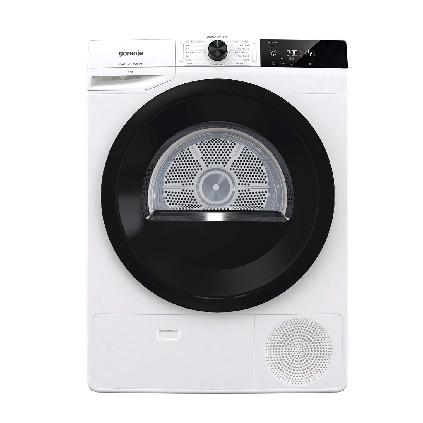 Gorenje DPNE82/GN Trockner/Kondensation mit Wärmepumpe / 8kg / 16 Programme/WIFI/Made in Europe/WaveActive Trommel/TwinAir/Feuchtesensor/Naturedry/LED Display/EEK: A++