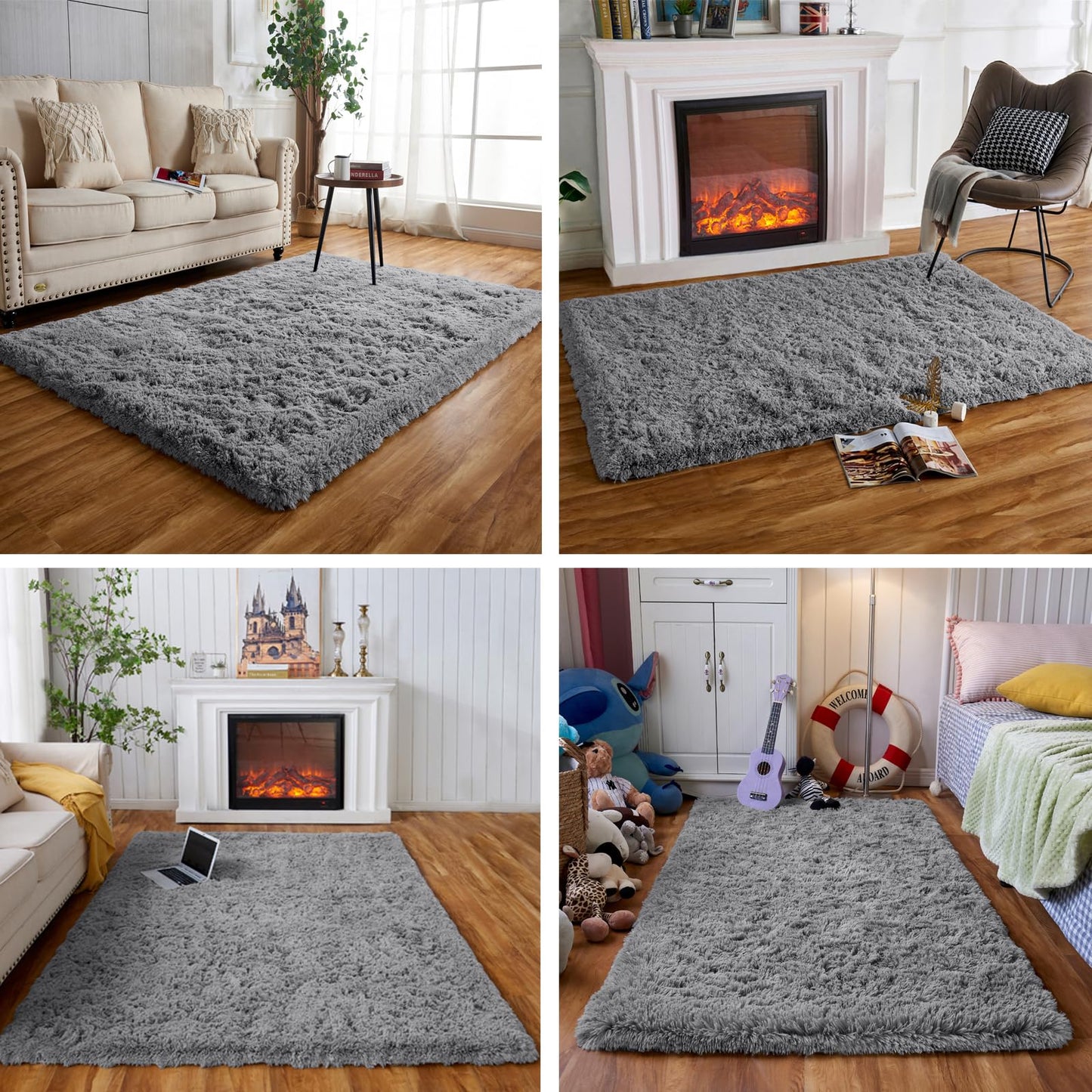 Obundi Pink Rug, Fluffy Living Room, Rugs, Teenager's Room, Girls, Soft Non-Slip Bedroom Carpet, Office, Small Rug (Pink, 60 x 120 cm)