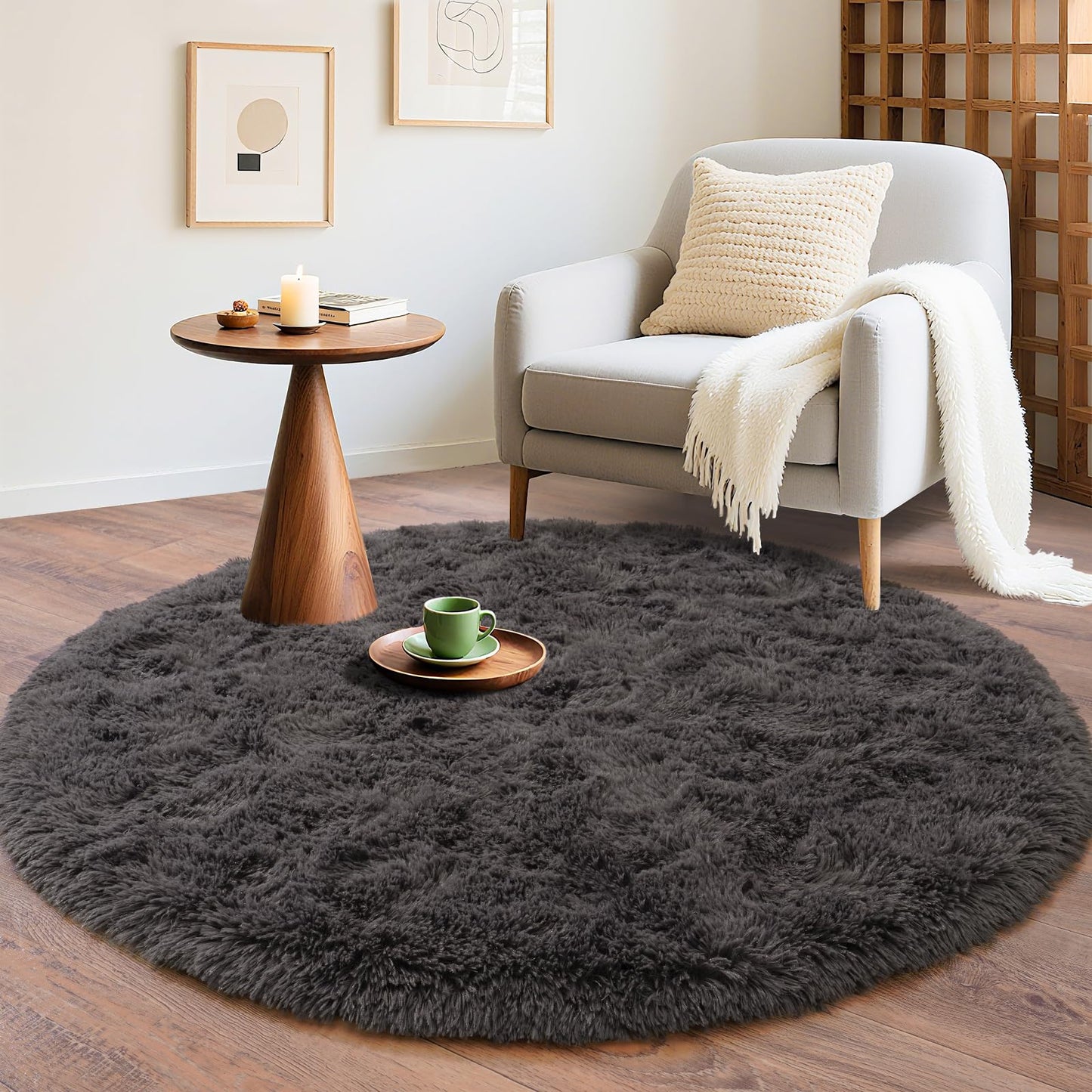 BSGIFT High Pile Rug, Grey, 160 x 230 cm, Shaggy Long Pile Fluffy Rug, Living Room, Modern Living Room Rug, Bed Rug, High-Pile Carpet, Non-Slip for Bedroom, Children's Room
