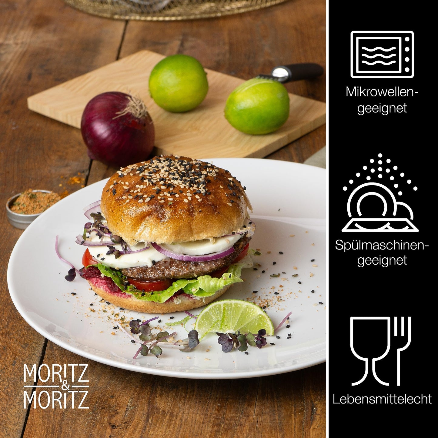 Moritz & Moritz BASIC Kaffeetassen Set 6-teilig - ca. 300ml aus hochwertigem Porzellan in klassischem Weiß - Perfekt für Kaffee, Tee, heiße Schokolade, Cappuccino