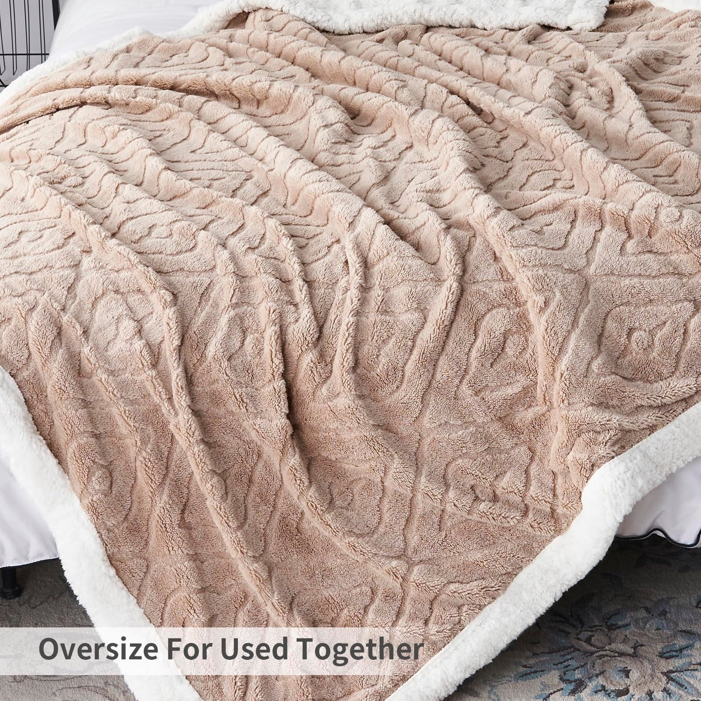 EAQ Cuddly Fluffy Sherpa Flannel Sofa Throw Blanket Sofa Blanket Double Face Extra Soft Living Room Sofa Throw Couch Blanket for Bed Sofa (Grey, 150 x 200 cm)