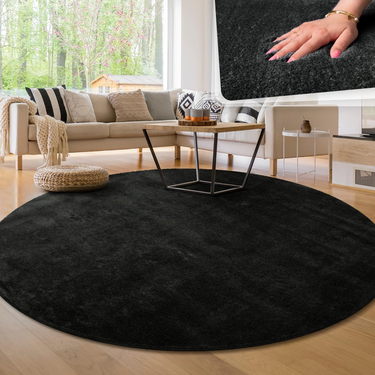 Paco Home Moderner Kuscheliger Wohnzimmer Teppich Kurzflor waschbar flauschig Weich Einfarbig Felloptik zeitlos stilvoll rutschfest pflegeleicht, Grösse:120x170 cm, Farbe:Rosa