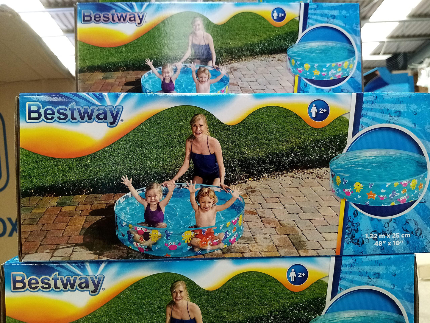 Bestway FillN Fun Planschbecken, Sparking Sea, 122 x 25 cm