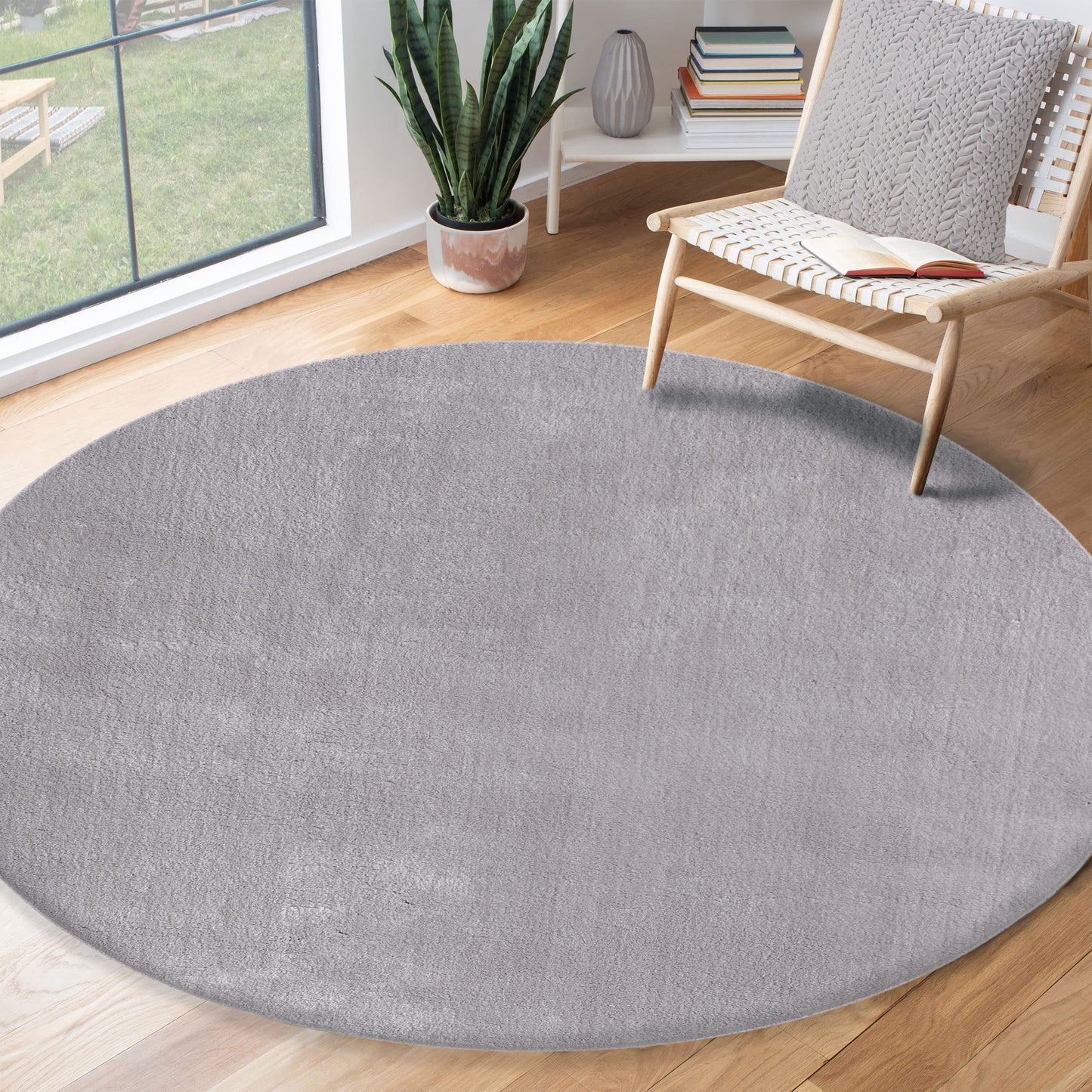 the carpet Relax Rug, Modern, Fluffy, Short Pile, Non-Slip Underside, Washable up to 30°C, Super-Soft, Fur Look, Anthracite, 160 x 220 cm