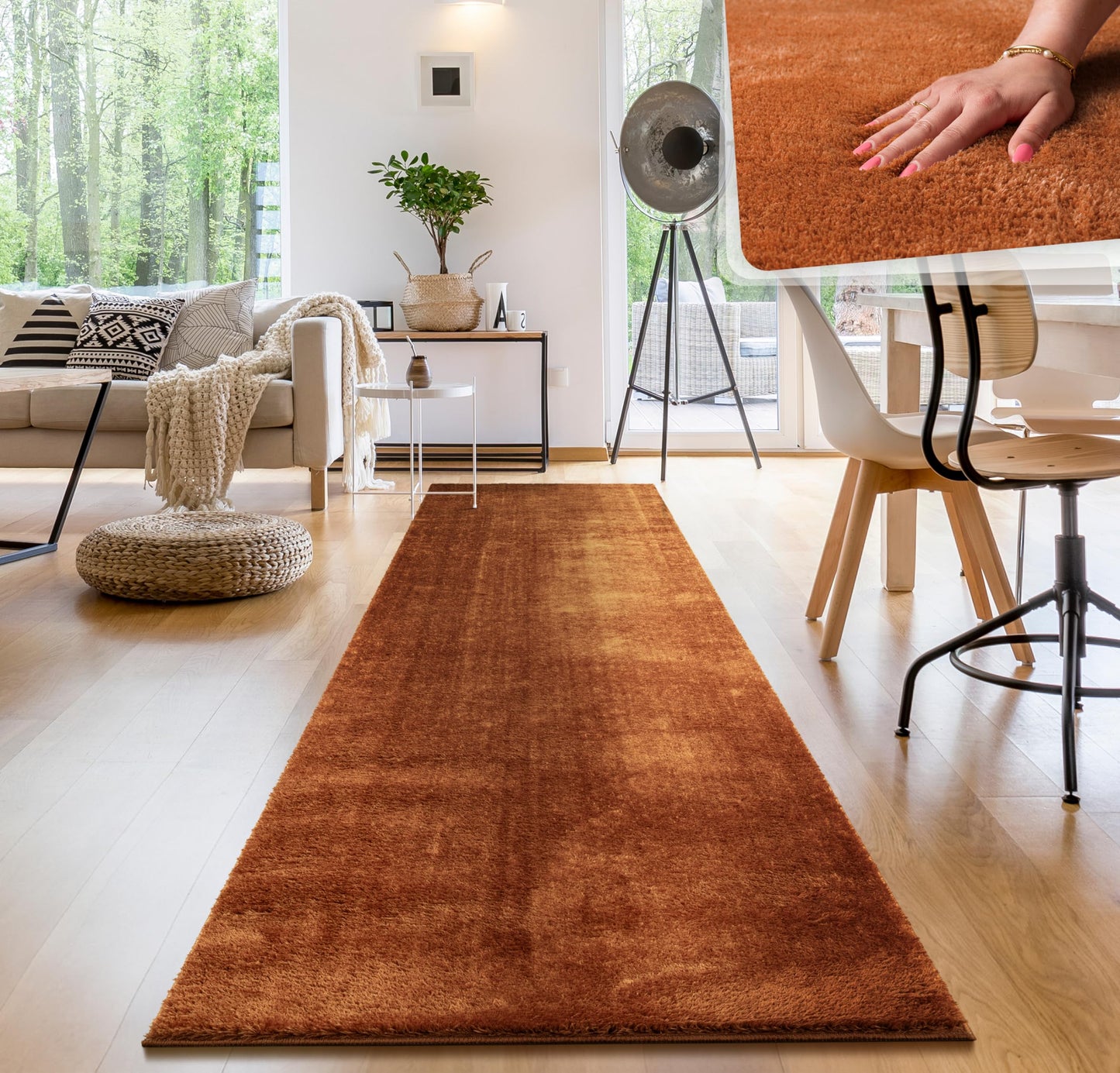 Paco Home Moderner Kuscheliger Wohnzimmer Teppich Kurzflor waschbar flauschig Weich Einfarbig Felloptik zeitlos stilvoll rutschfest pflegeleicht, Grösse:120x170 cm, Farbe:Rosa