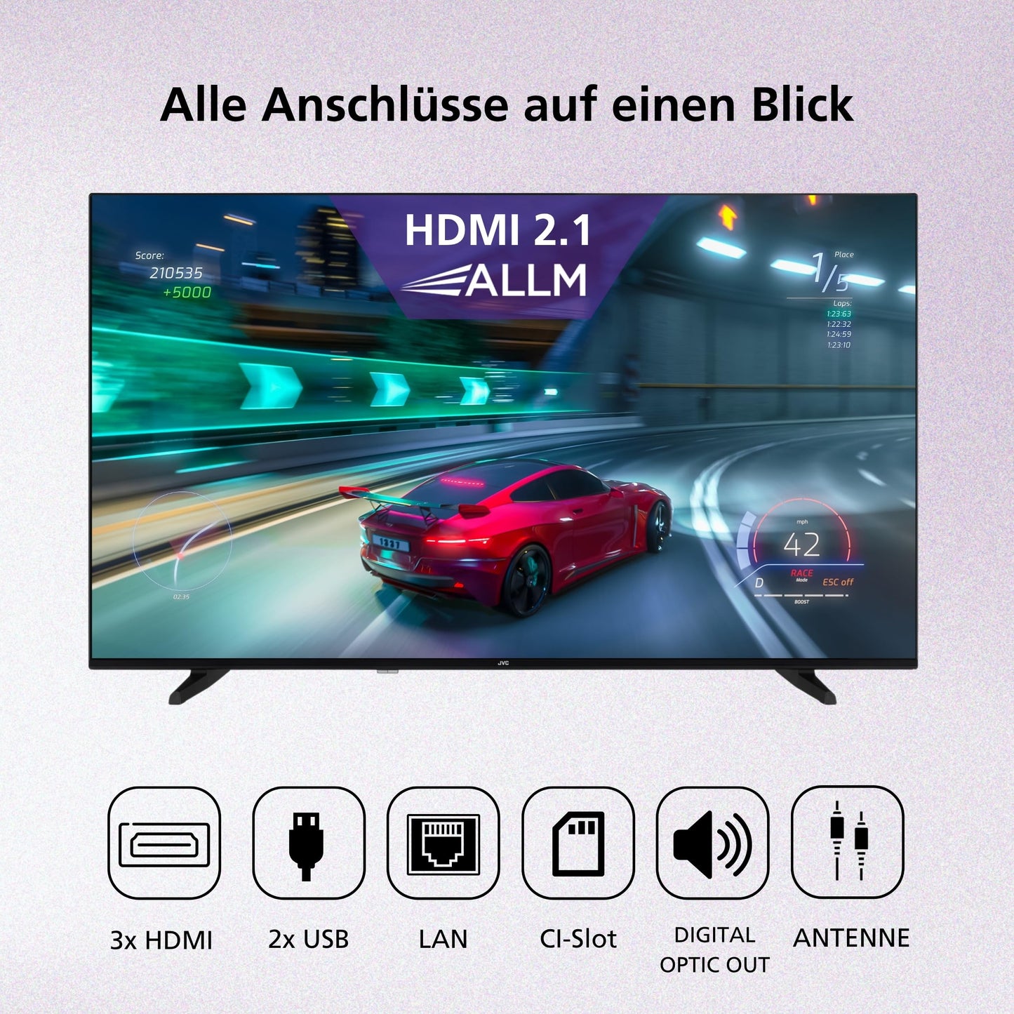 JVC Fernseher 24 Zoll Fire TV HD-Ready Smart TV HDR Fernseher mit Alexa Sprachsteuerung und Triple Tuner, LED TV LT-24VRH3555 (2026)