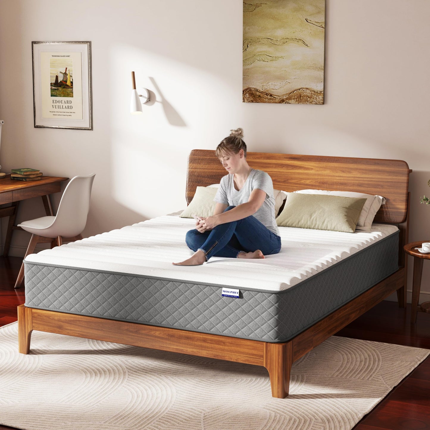 MOLPHIT Mattress 140 x 200 cm, Height 25 cm, Oeko-Tex Certified, Hardness H3 and H4, 7-Zone Pocket Spring Mattress with Comfort Foam, Fabric with Soft, Durable and Skin-Friendly, 140 x 200 x 25 cm