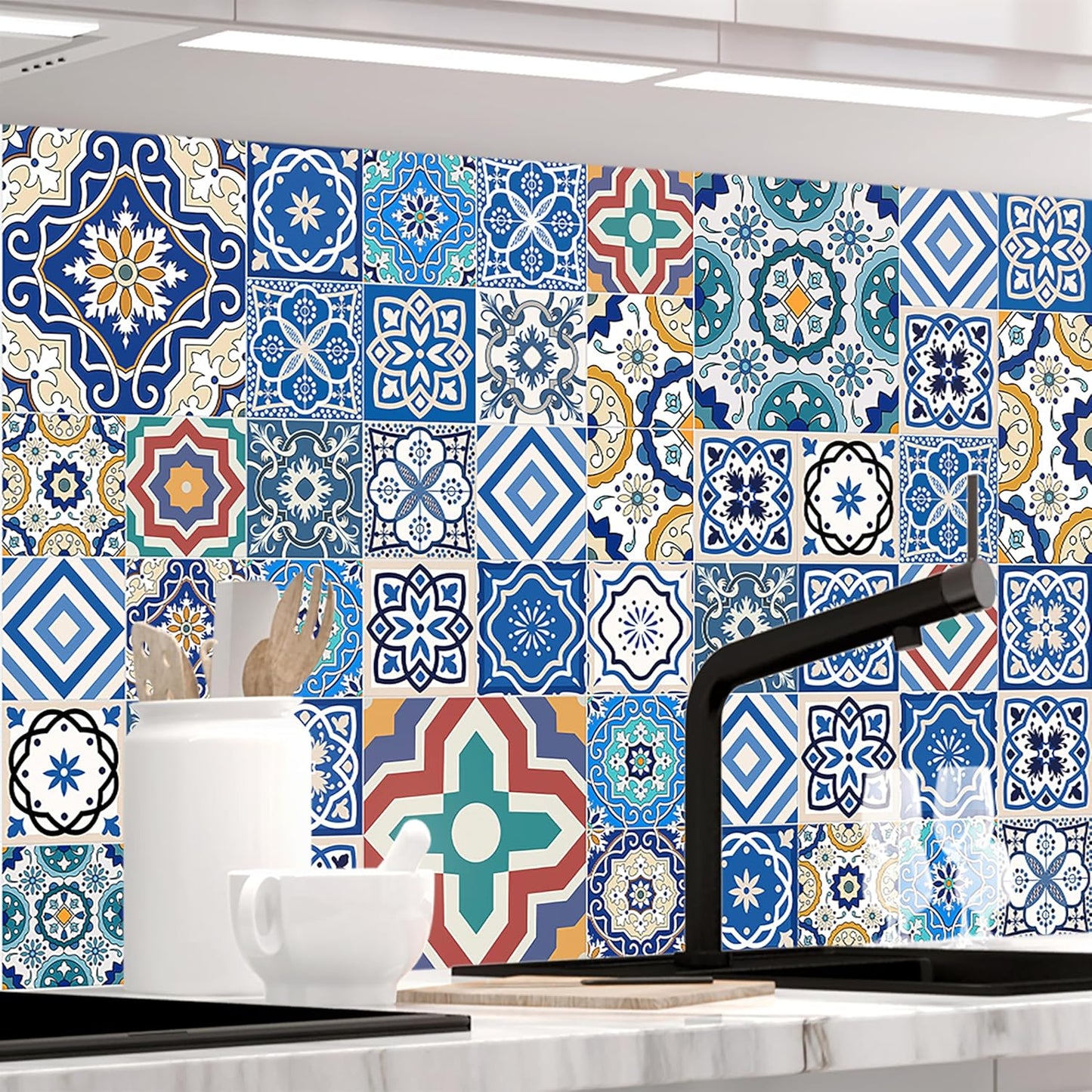 StickerProfis Küchenrückwand selbstklebend Matt-Optik - STEINWAND Ashlar - 1.8mm, Versteift, alle Untergründe, Hart PET Material, Premium 60 x 80cm