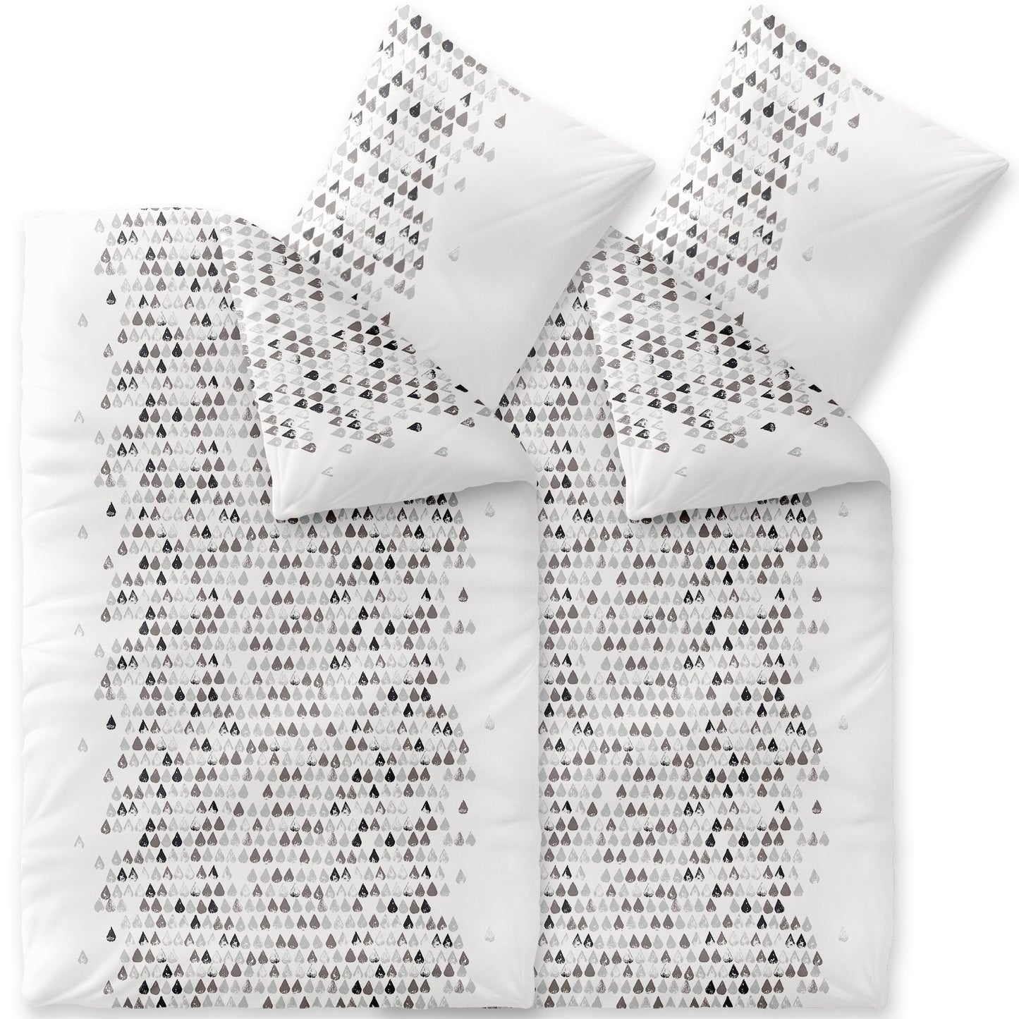 CelinaTex Touchme Flannelette Bed Linen, 135 x 200 cm, 2-Piece Cotton Duvet Cover Set, Bedding Set for Summer and Winter, All Year Round, Easy Care, Filia Dots, Beige/White/Grey/Anthracite